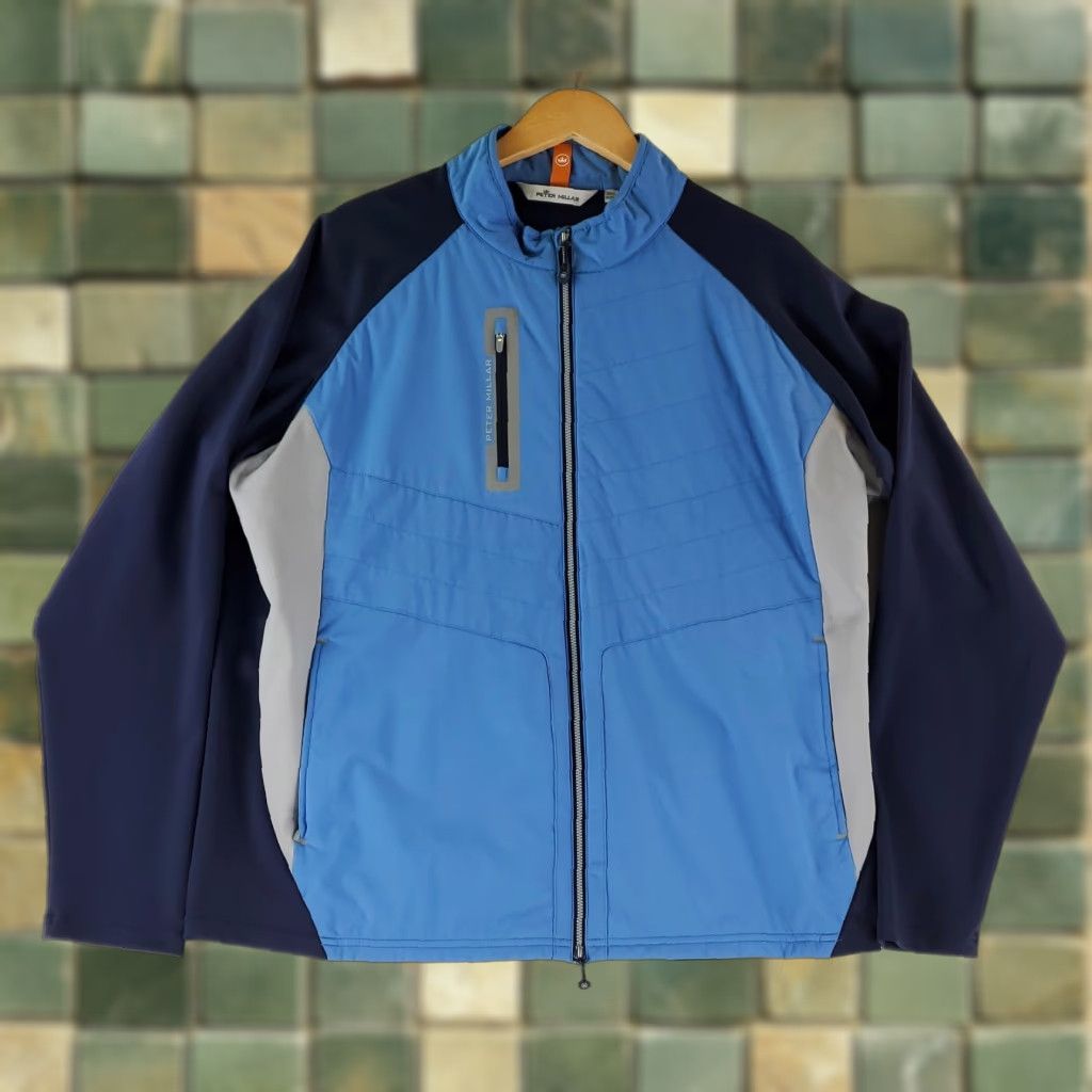 Peter Millar Peter Millar Jacket Merge Elite Performance Golf Blue Mens 2XL XXL Windbreaker Brand Jacket Men Blue 2XL Size US XXL / EU 58 / 5 - 1 Thumbnail