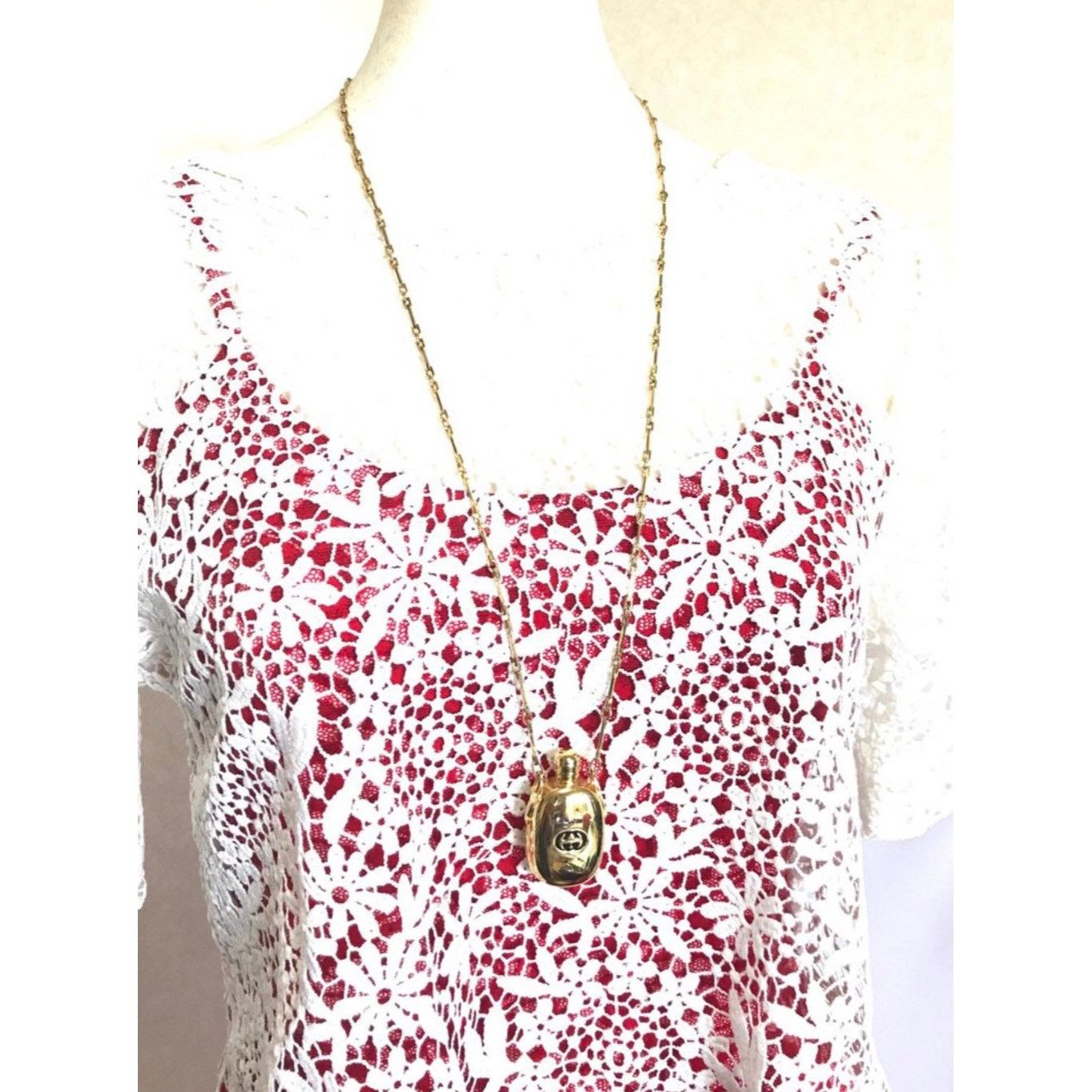 Gucci Vintage Gucci golden perfume bottle necklace with logo mark Size ONE SIZE - 10 Thumbnail