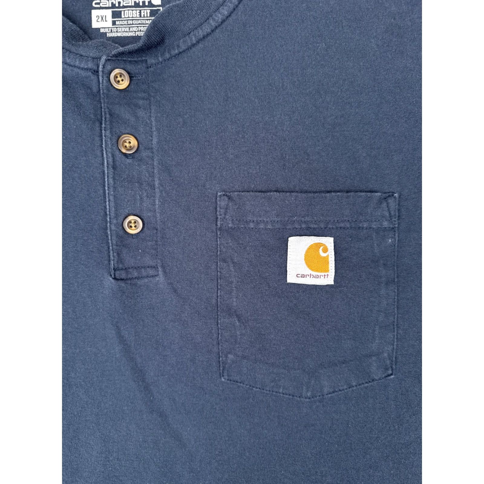 Carhartt Carhartt Shirt Men 2XL Blue Short Sleeve Henley 100% Cotton Pocket Workwear Shirts Mens Size US XXL / EU 58 / 5 - 6 Thumbnail