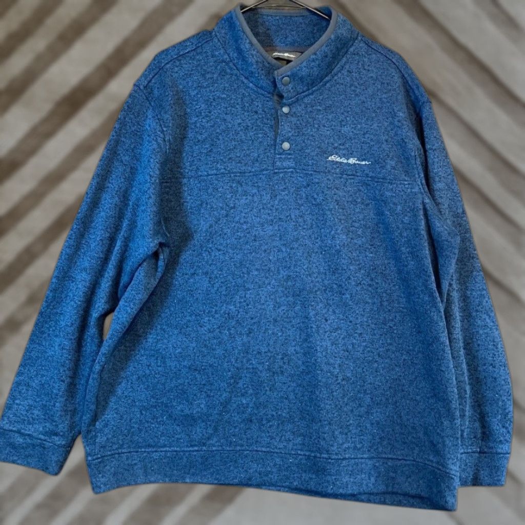 Eddie Bauer VINTAGE Eddie Bauer Mens Sweatshirt Blue Radiator Fleece Snap Mock Neck Long Sleeve XXL Size US XXL / EU 58 / 5 - 1 Thumbnail