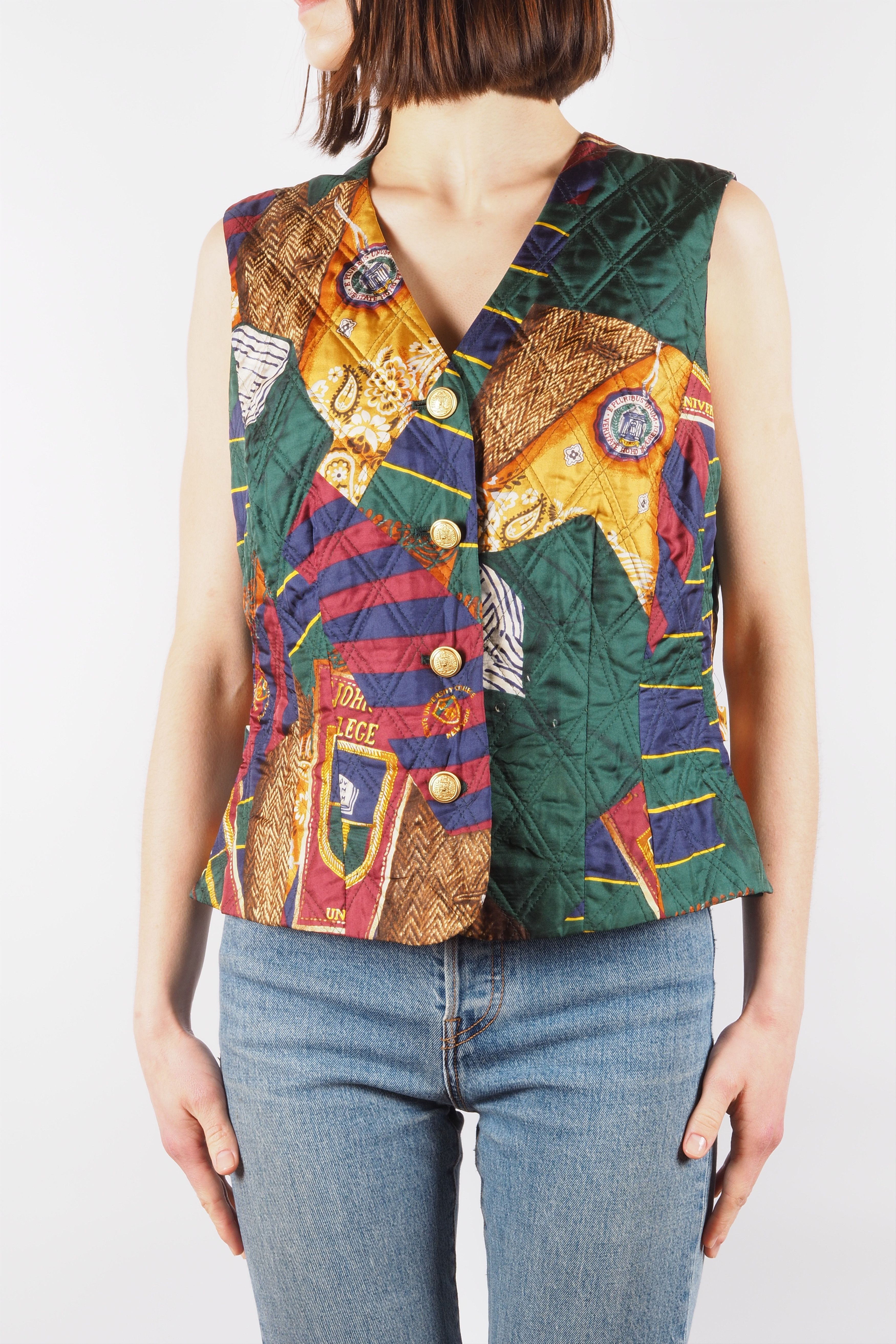 Escada × Vintage Laurel by Escada Vintage Women's Silk Waistcoat Vest Jacket Size M / US 6-8 / IT 42-44 - 2 Thumbnail