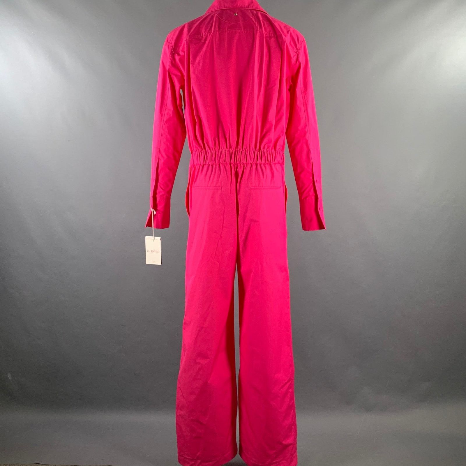 Valentino VALENTINO Size S Pink Cotton Hidden Placket Jumpsuit Size US 36 / EU 52 - 4 Thumbnail