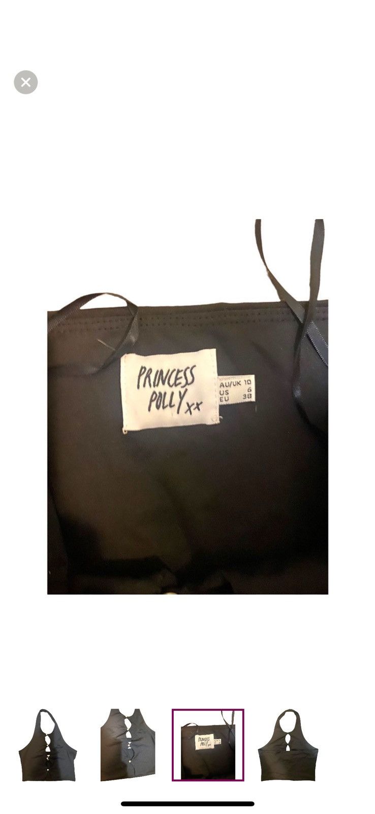 PRINCESS POLLY NEW princess polly cropped halter top with pearls Size M / US 6-8 / IT 42-44 - 3 Thumbnail