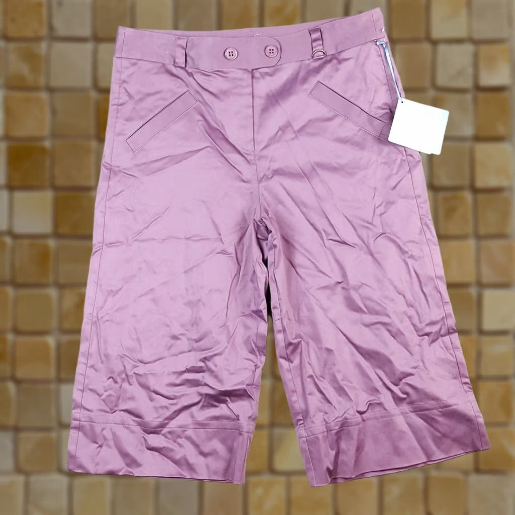 Vintage VINTAGE LIJA Purple Wide Leg Golf Shorts Women's Size 14 Retro High Waist 00s 90s Casual Summer Bohemian Athletic Fashion Golf Shorts Size 36" / US 14 / IT 50 - 1 Thumbnail