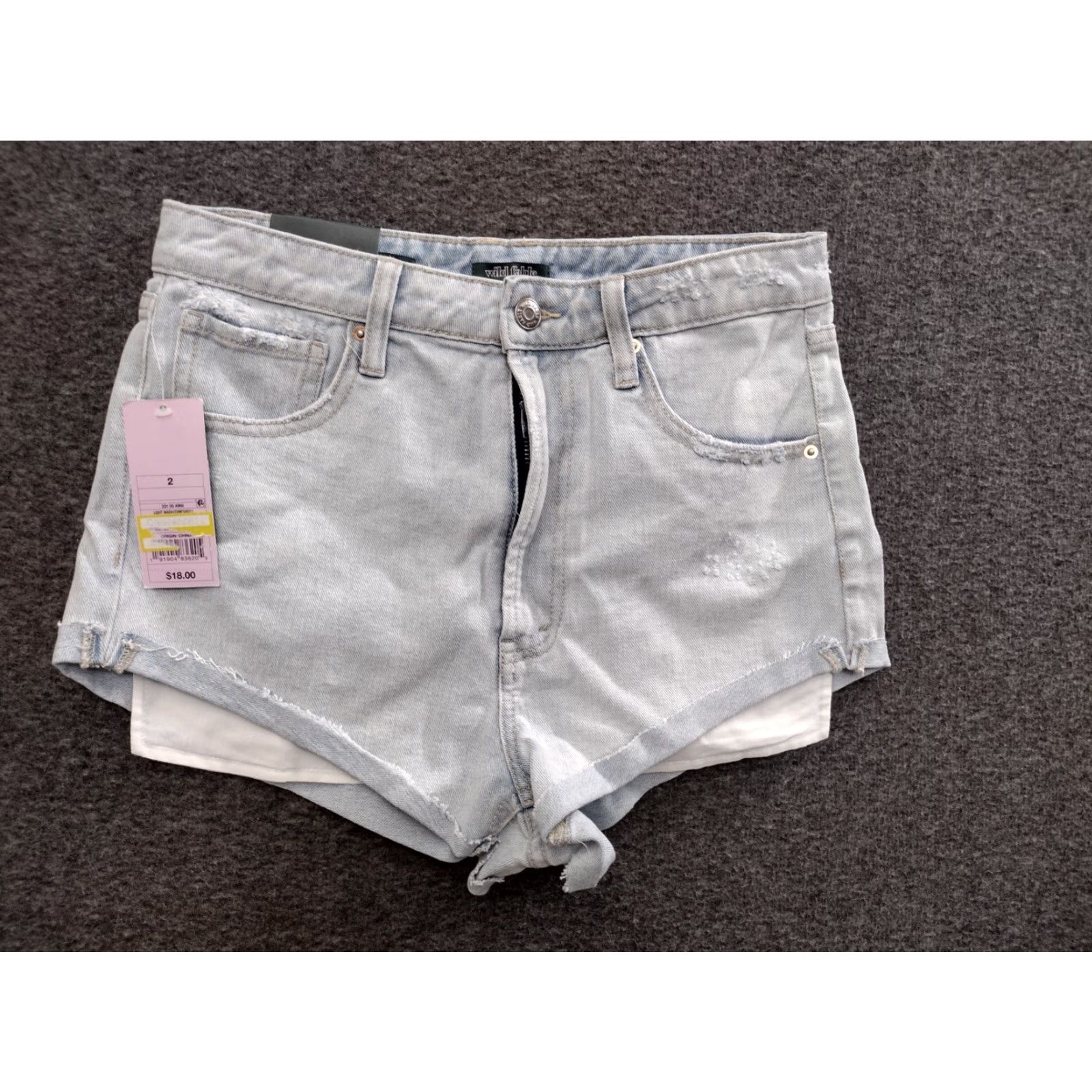 Vintage VINTAGE Wild Fable Highest Rise Denim Cropped Shorts Blue 2 28 in Light Wash 90s Daisy Pocket Womens Size 26" / US 2 / IT 38 - 2 Thumbnail