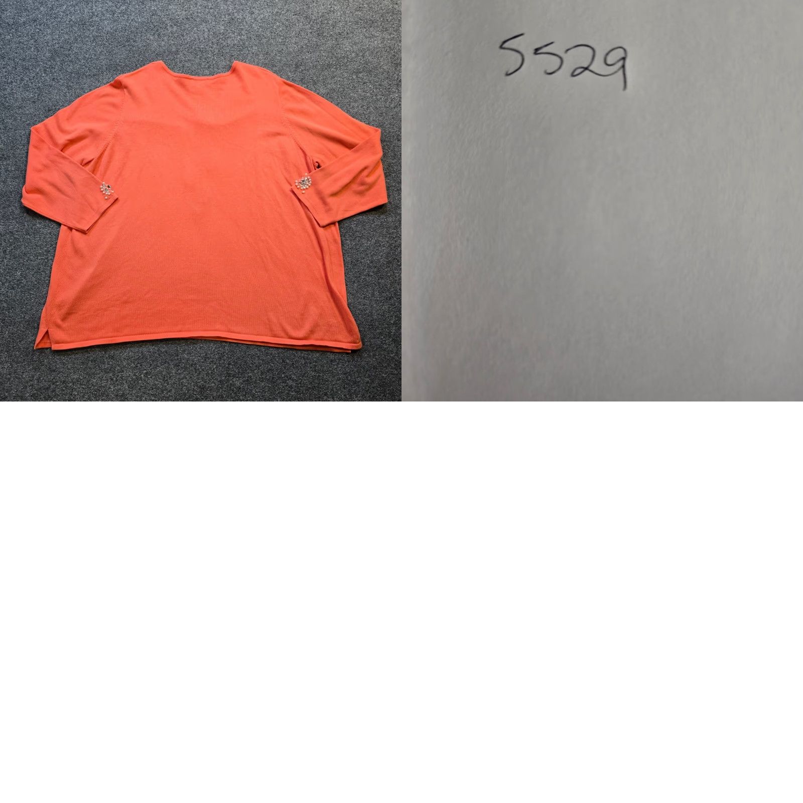 Quacker Factory Quacker Factory Sweater Women Size 3X Orange Beaded Rhinestones Pearl Knit V-Neck Pullover Casual Knitwear Size XXL / US 16-18 / IT 52-54 - 8 Thumbnail