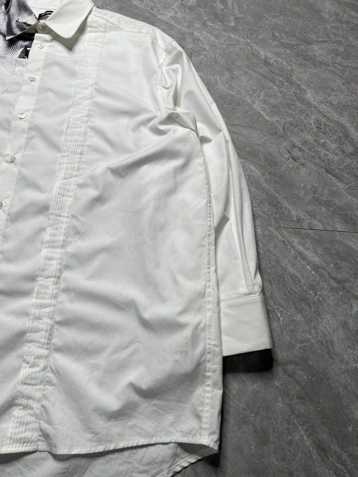 Raf Simons Raf Simons S/S 19 L/S With Pleats & Mesh Pierced Man Shirt Size US S / EU 44-46 / 1 - 2 Thumbnail
