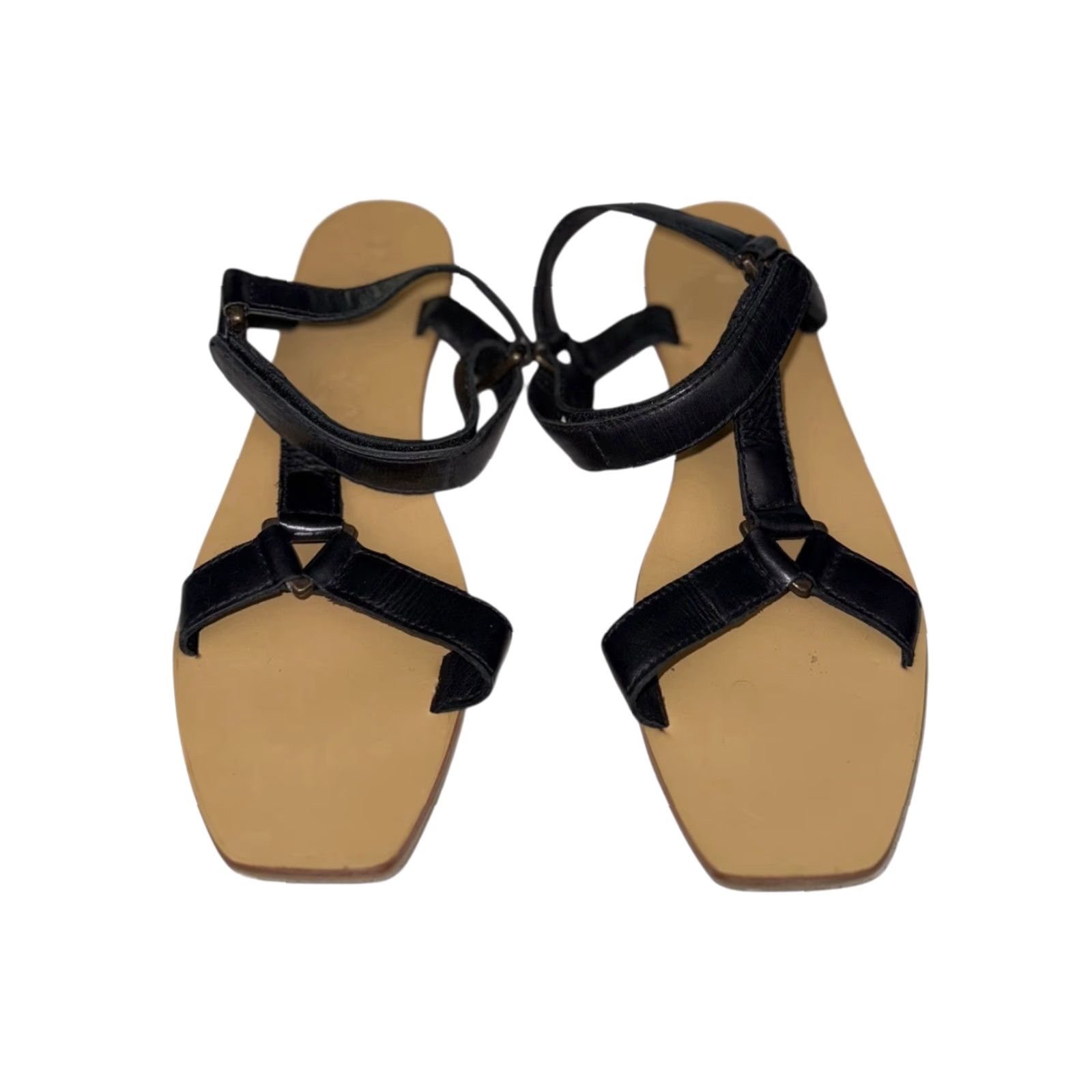 Vintage St Agni Sportsu Sandals Slide Leather Black 39 US 8 Women Sandal St Agni Sportsu 39 Black Leather Slide Women Size 8 US Size US 8 / IT 38 - 2 Thumbnail