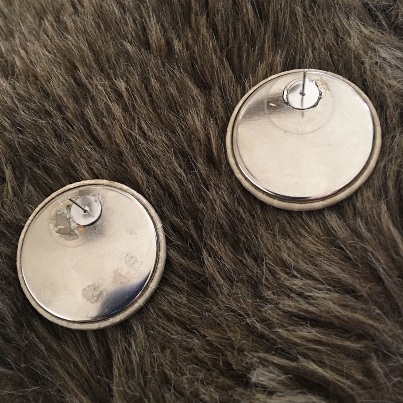 Vintage Vintage tan faux snake large statement earrings Size ONE SIZE - 5 Thumbnail