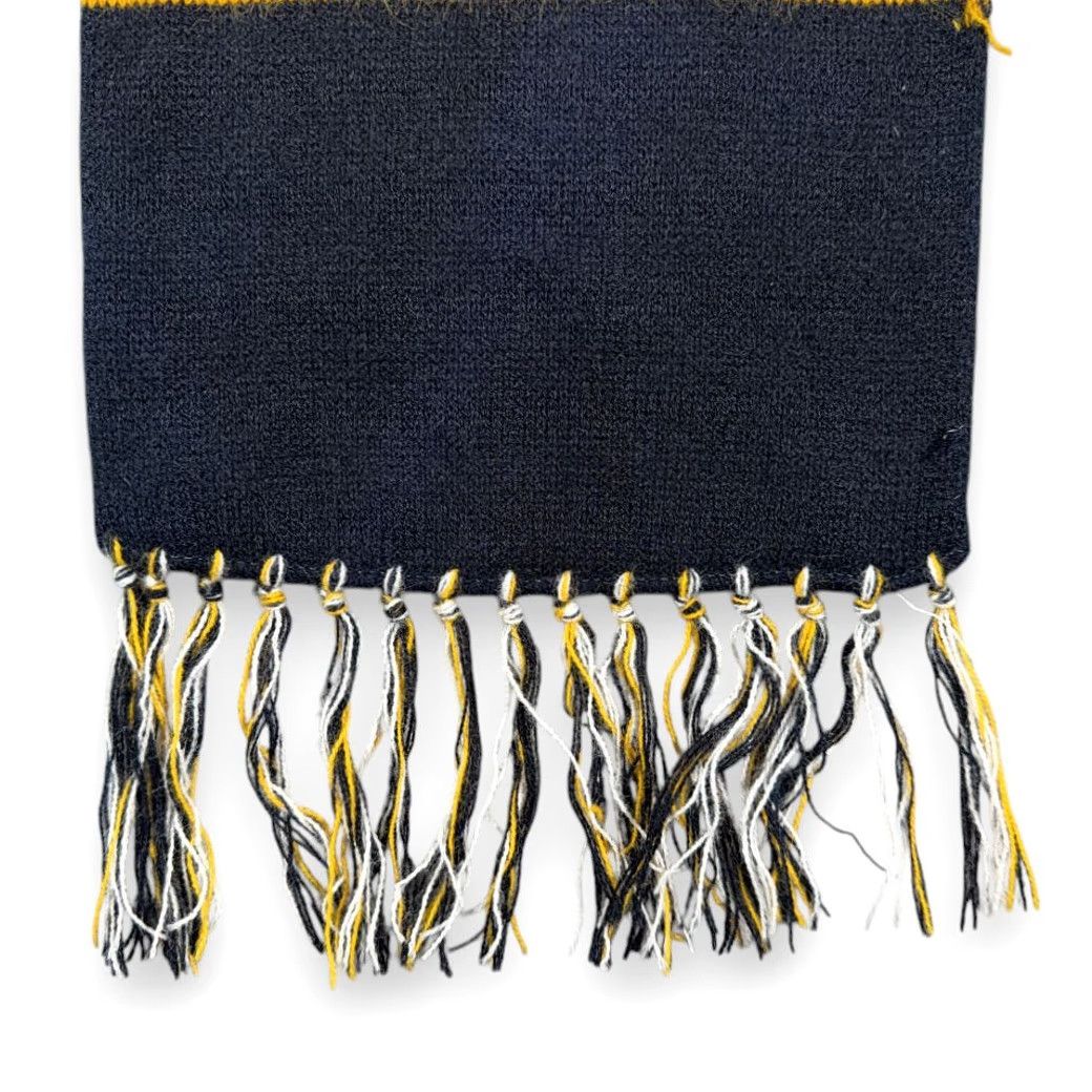 Vintage VINTAGE Ronrico Rum Scarf Black Blue Yellow Orlon Acrylic Knit Swag USA 60s Size ONE SIZE - 3 Thumbnail