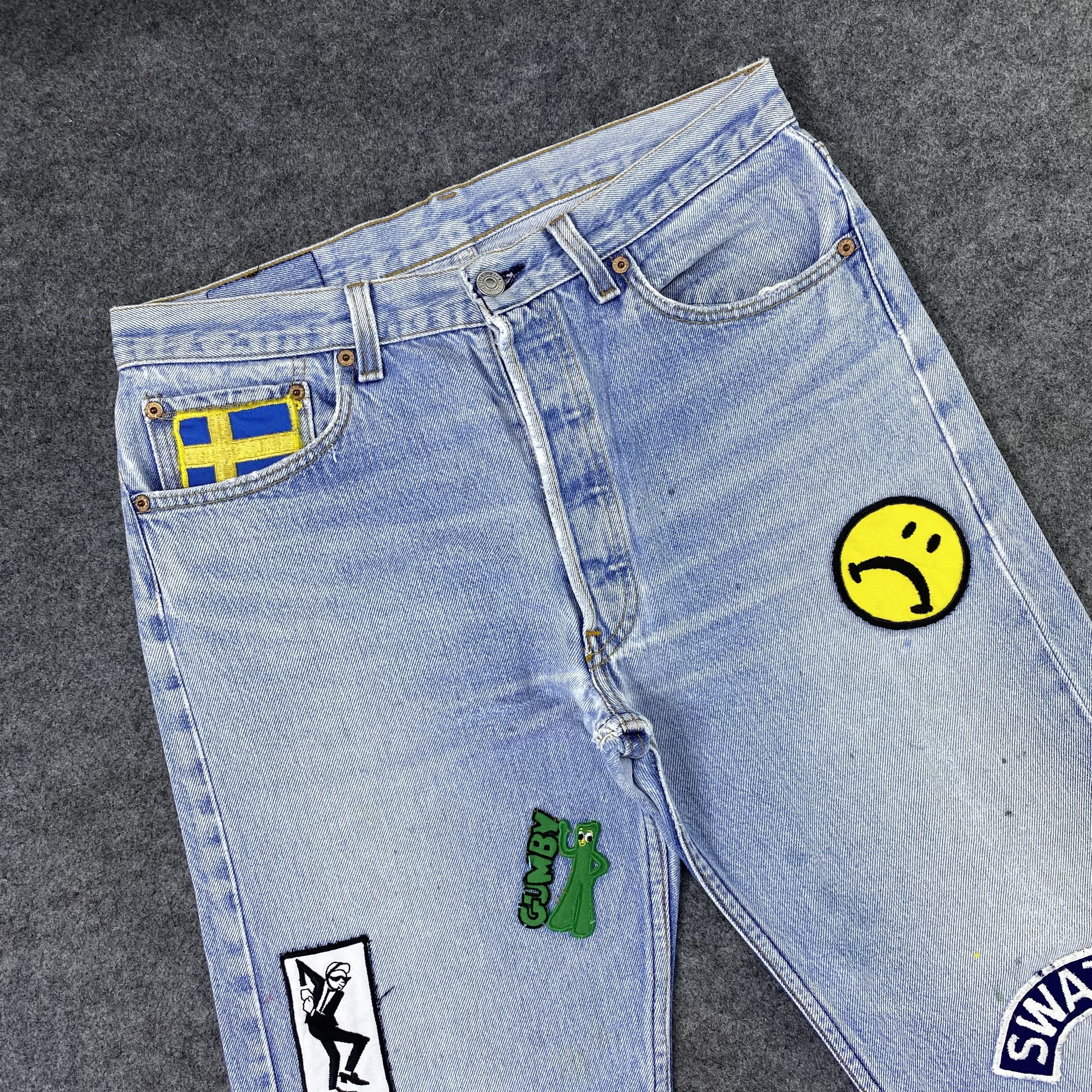 Jean × Levi's × Vintage Vintage Levi's 501 Patchwork Blue Wash Jeans-J1163 Size US 32 / EU 48 - 5 Thumbnail