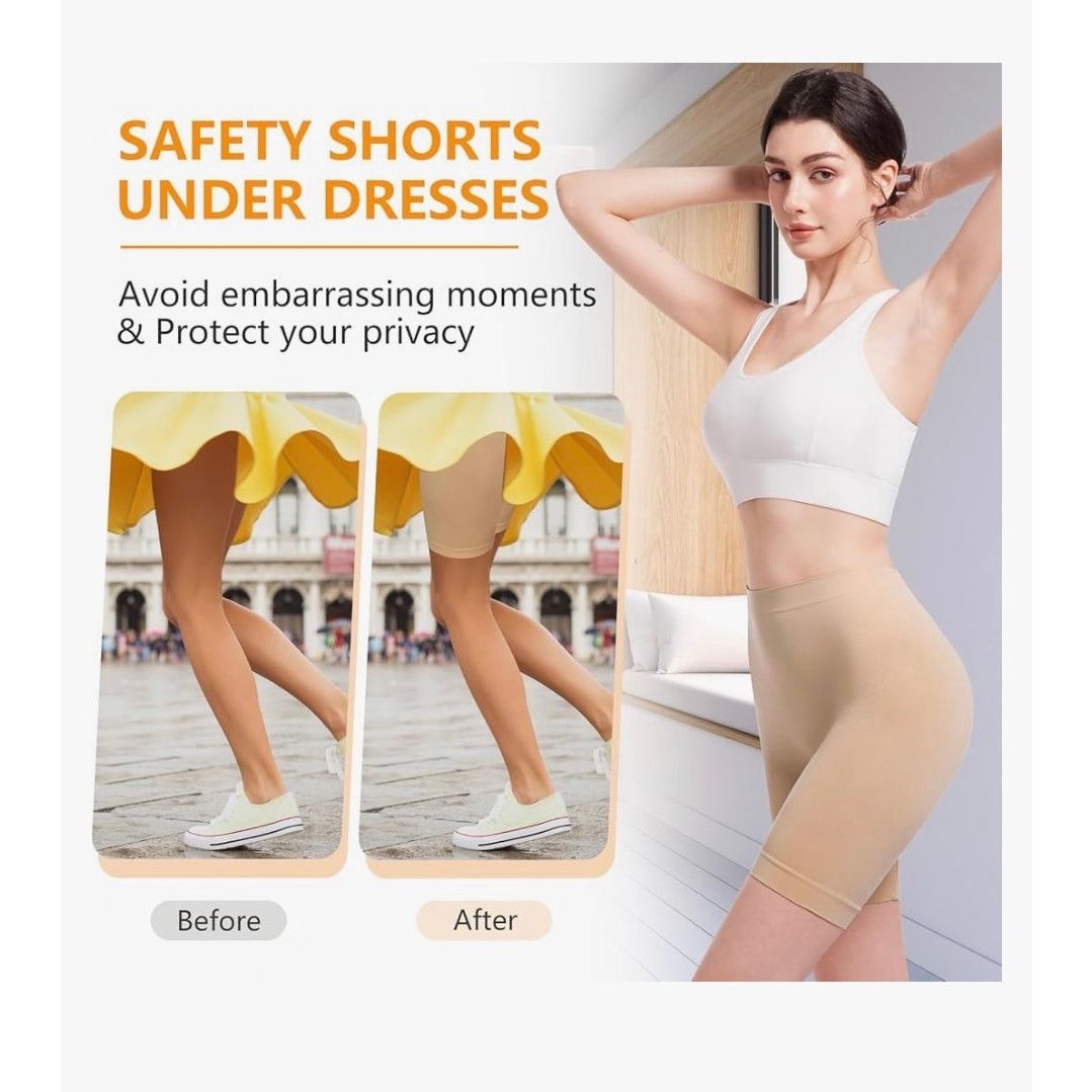 The Unbranded Brand Slip Shorts for Under Dresses Anti Chafing High Waisted Sz L Size 32" / US 10 / IT 46 - 5 Thumbnail