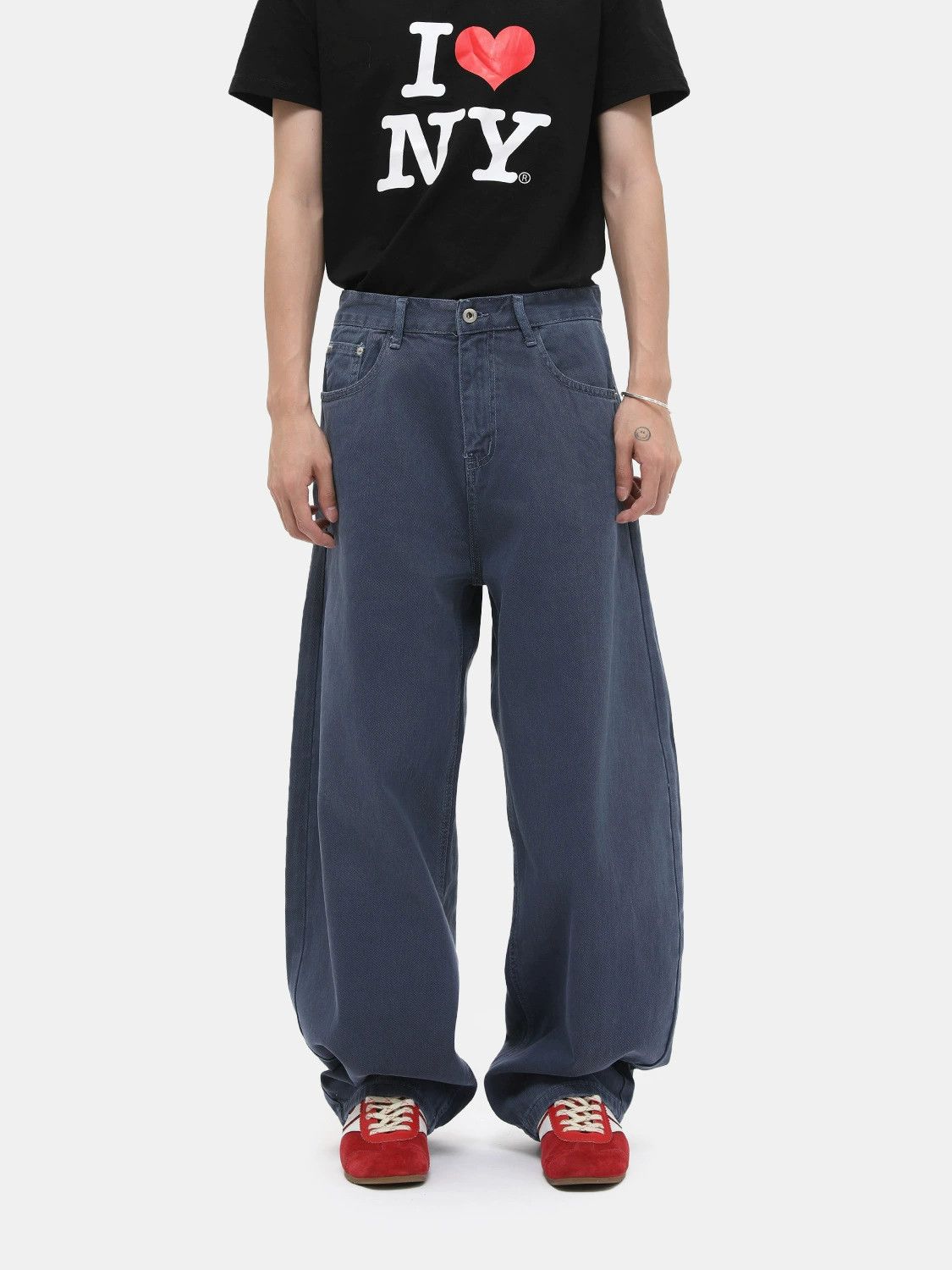 Jean Men's retro wide-leg all-match washed scimitar jeans Size US 32 / EU 48 - 2 Thumbnail