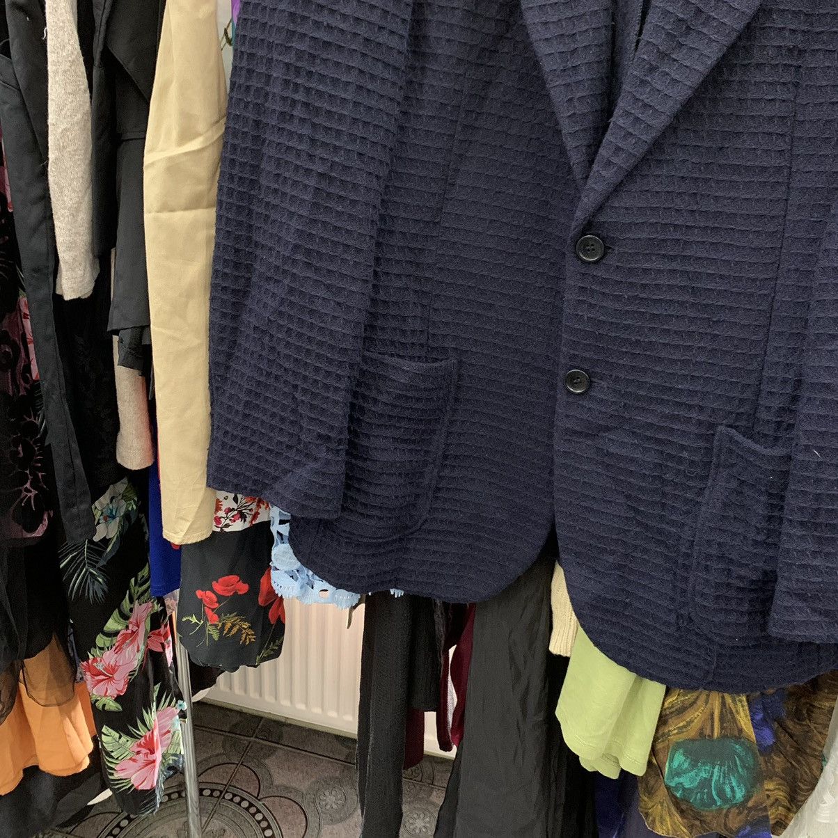 Daniele Alessandrini Daniele Alessandrini Cinquanta Waffle Knit Lana/Wool Blazer Size 48R - 2 Thumbnail