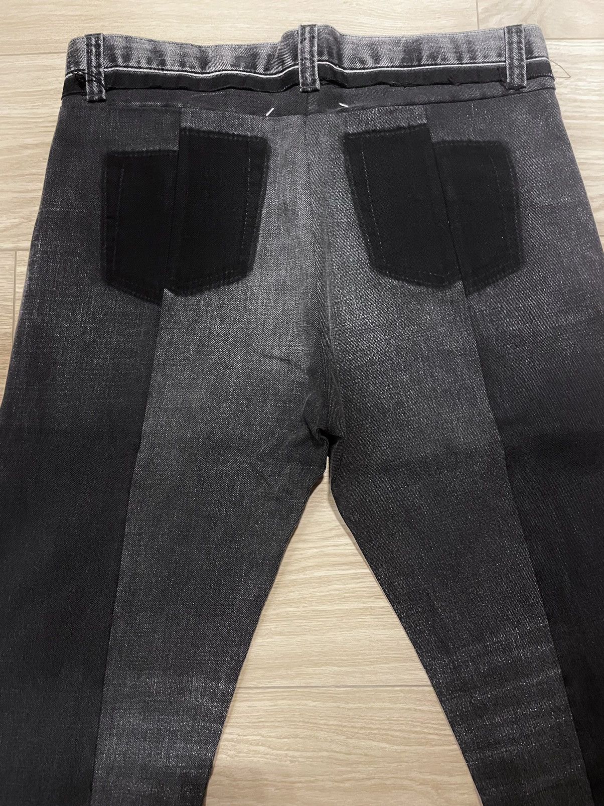 image of Maison Margiela Margiela Artisanal Deconstructed Washed Denim in Washed Black, Men's (Size 33)