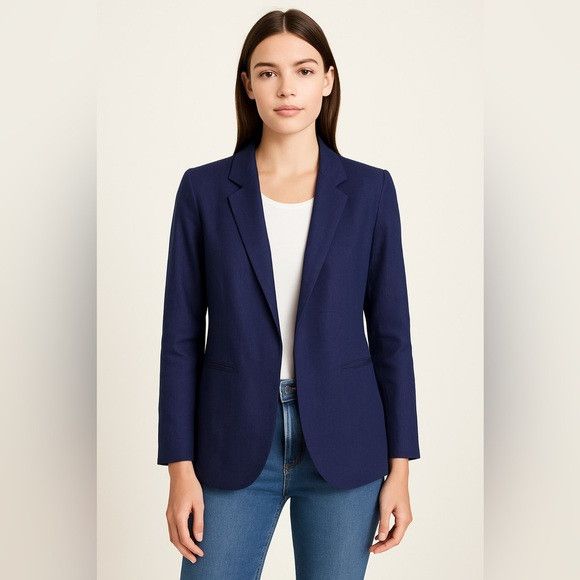 Joie Joie Navy Linen Blend Blazer Size 4 Size S / US 4 / IT 40 - 1 Thumbnail