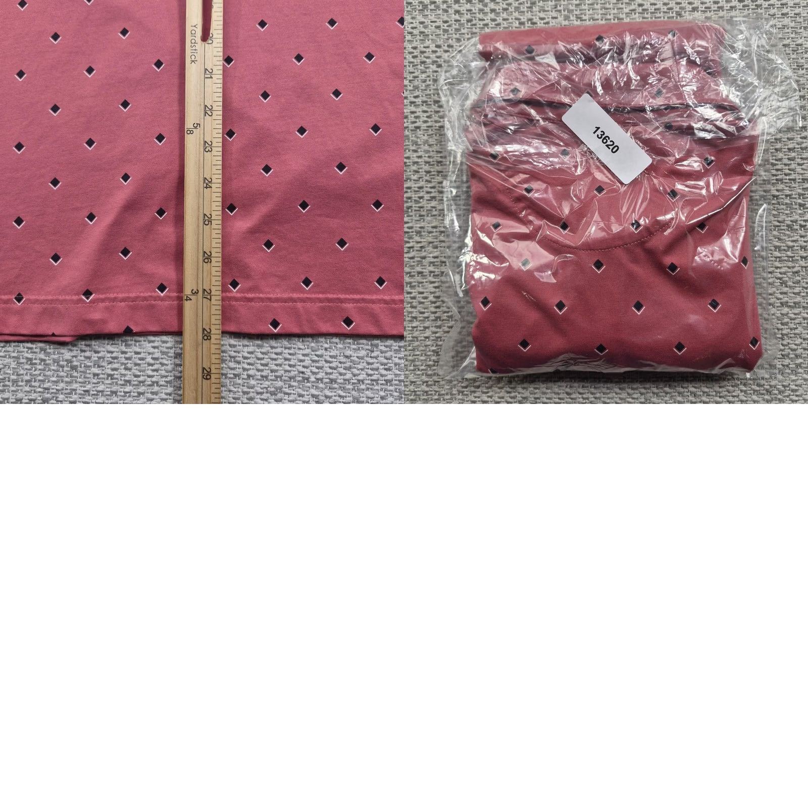 Mizzen+Main Mizzen+Main Golf Polo Shirt Mens Medium Pink Geometric Stretch Knit Tech Casual Polo Shirt Mens Size US M / EU 48-50 / 2 - 9 Thumbnail
