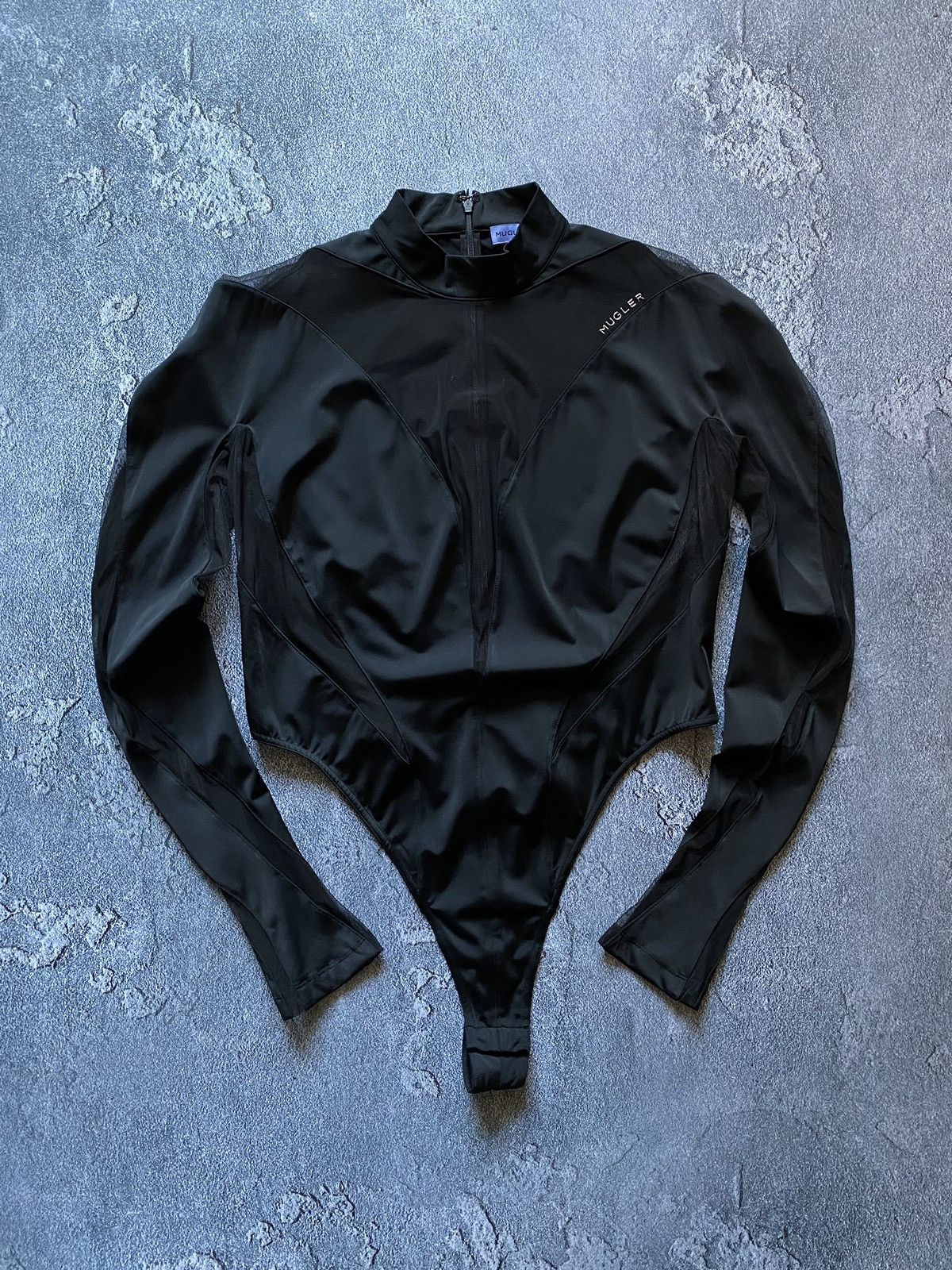 Thierry Mugler Mugler X H&M Black Mesh Panel Bodysuit Size XL / US 12-14 / IT 48-50 - 1 Thumbnail