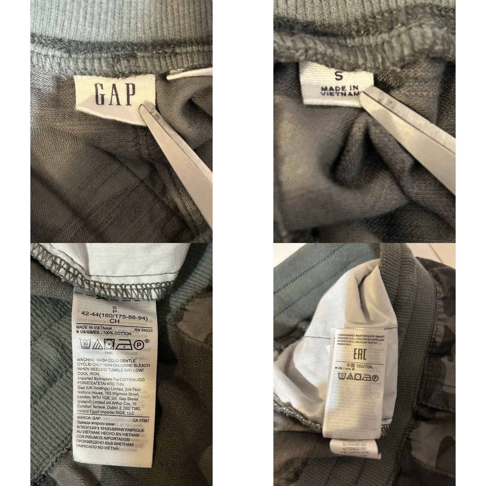 Gap Gap Cargo Pants Women Small Camo Pull Up Drawstring Elastic Waist Size 32" / US 10 / IT 46 - 10 Thumbnail