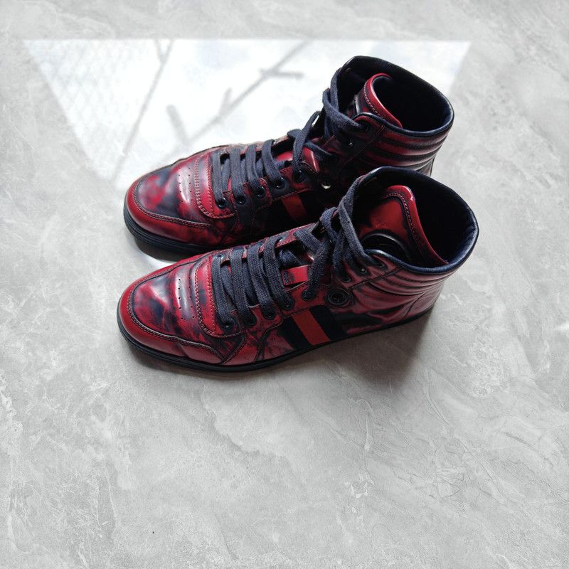 Gucci Gucci High-Top Sneakers in Red and Black 0079 Size US 8.5 / EU 41-42 - 1 Thumbnail