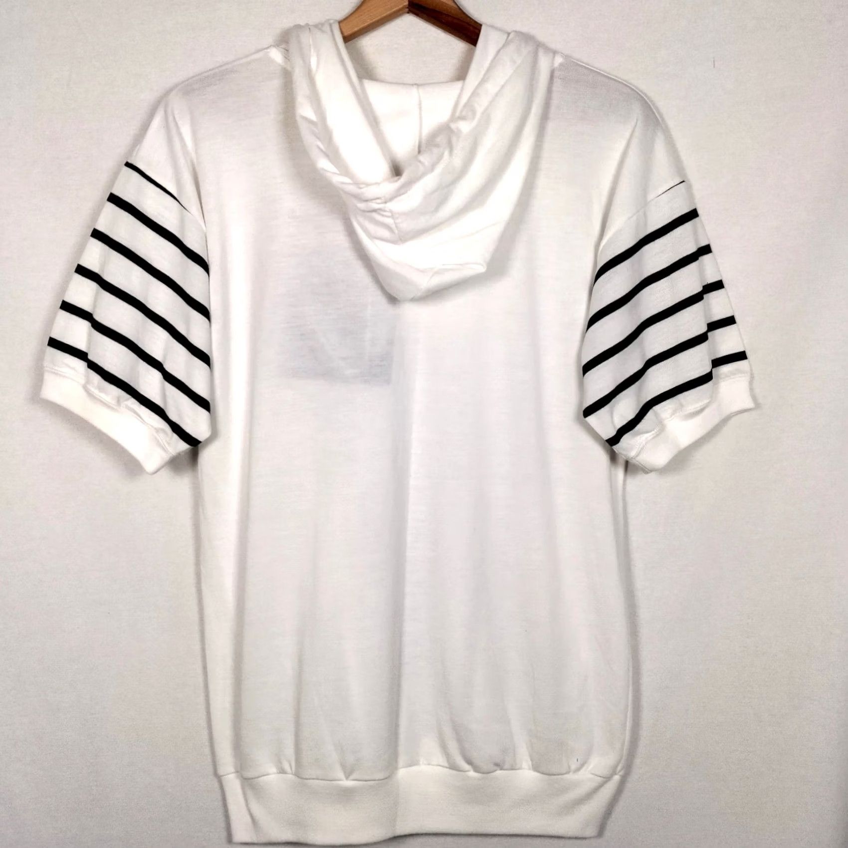 Etro VINTAGE Garbanzo Shirt Hooded T-Shirt Womens Small White 80s Beach Retro Polo Pullover Short Sleeve Size S / US 4 / IT 40 - 3 Thumbnail