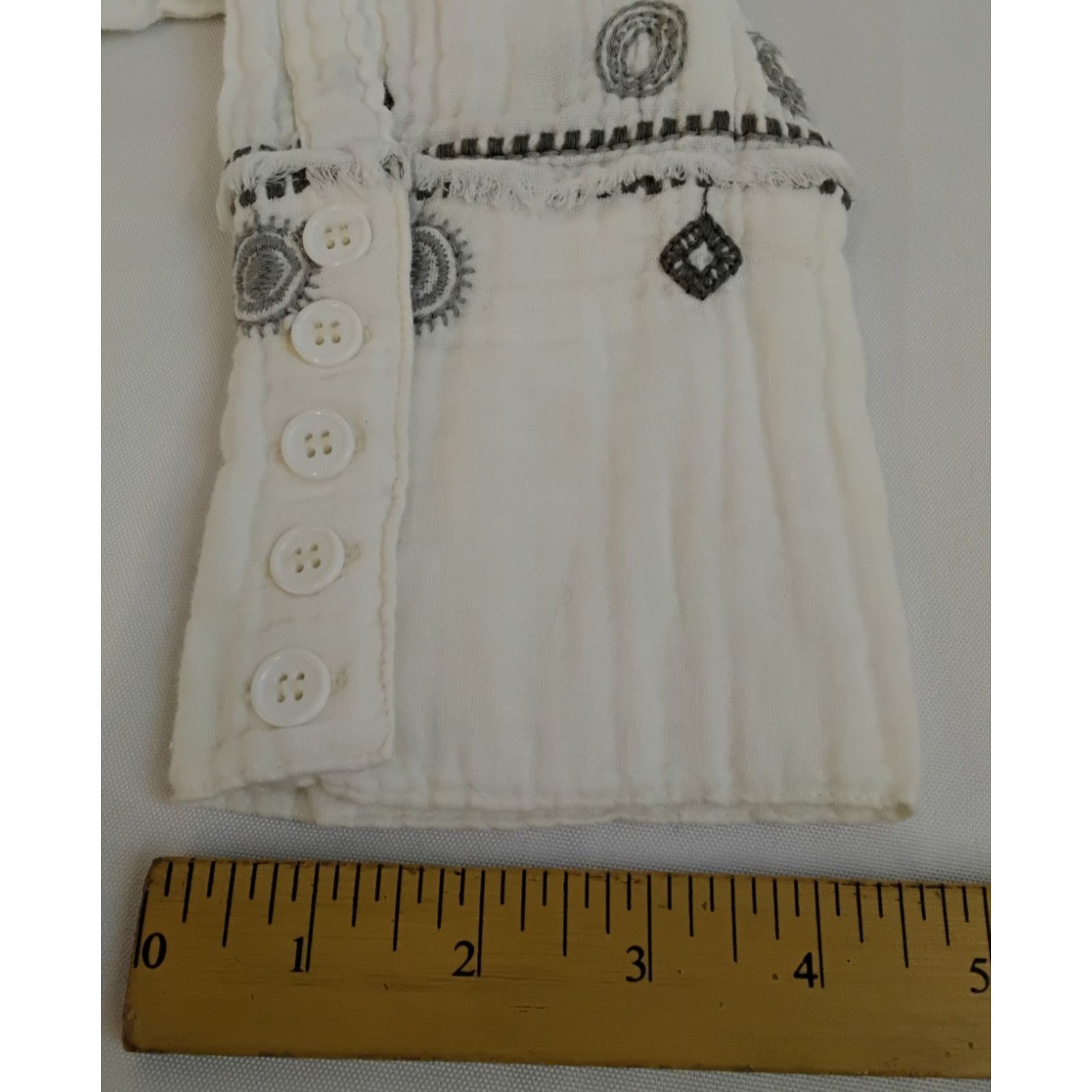 Johnny Was Johnny Was Pete + Greta Top Women's S White Embroidered Boho Size S / US 4 / IT 40 - 12 Thumbnail