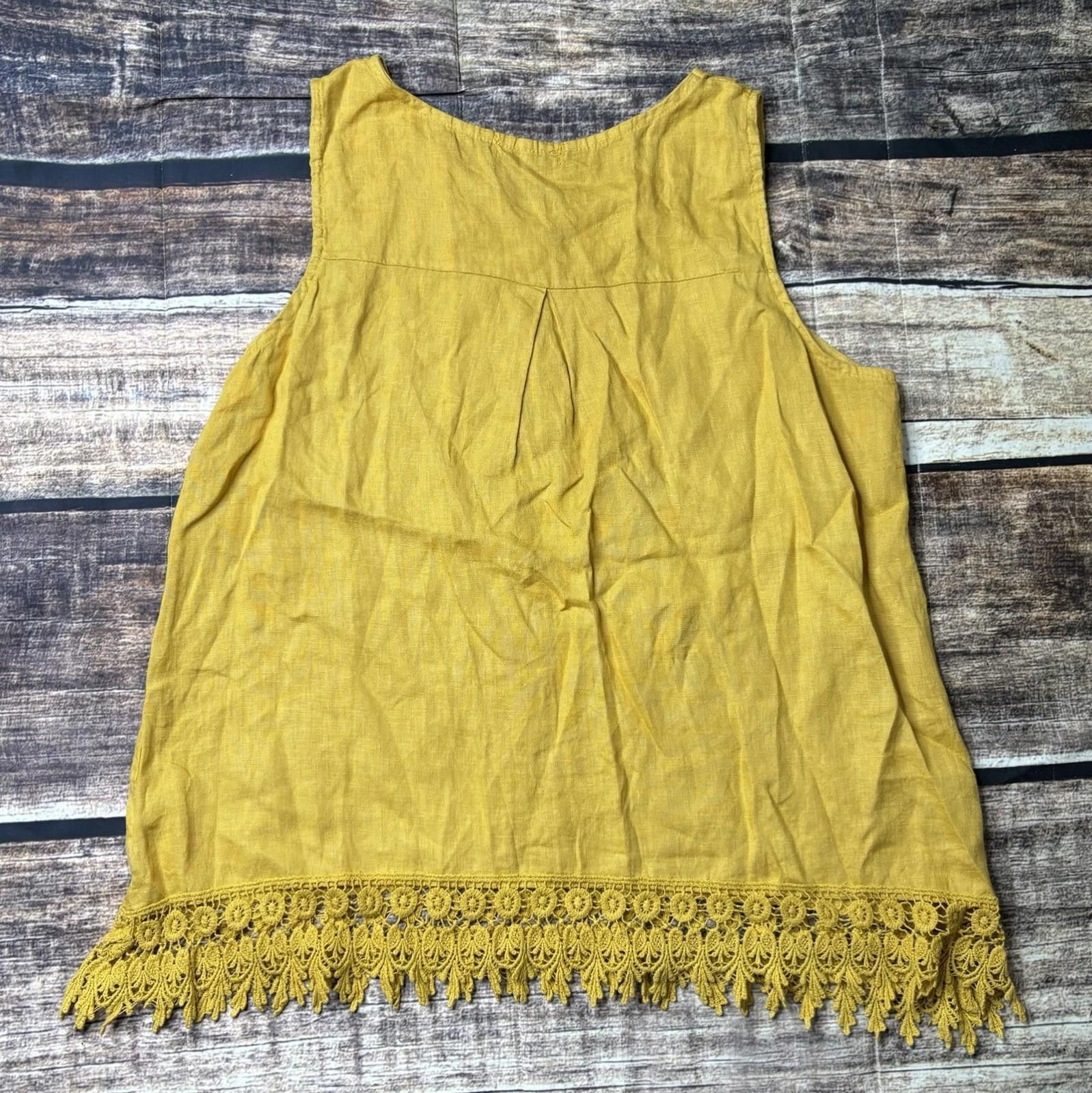 Other Terzo Millennio Top Womens Large Linen Made in Italy Crochet Size L / US 10 / IT 46 - 3 Thumbnail