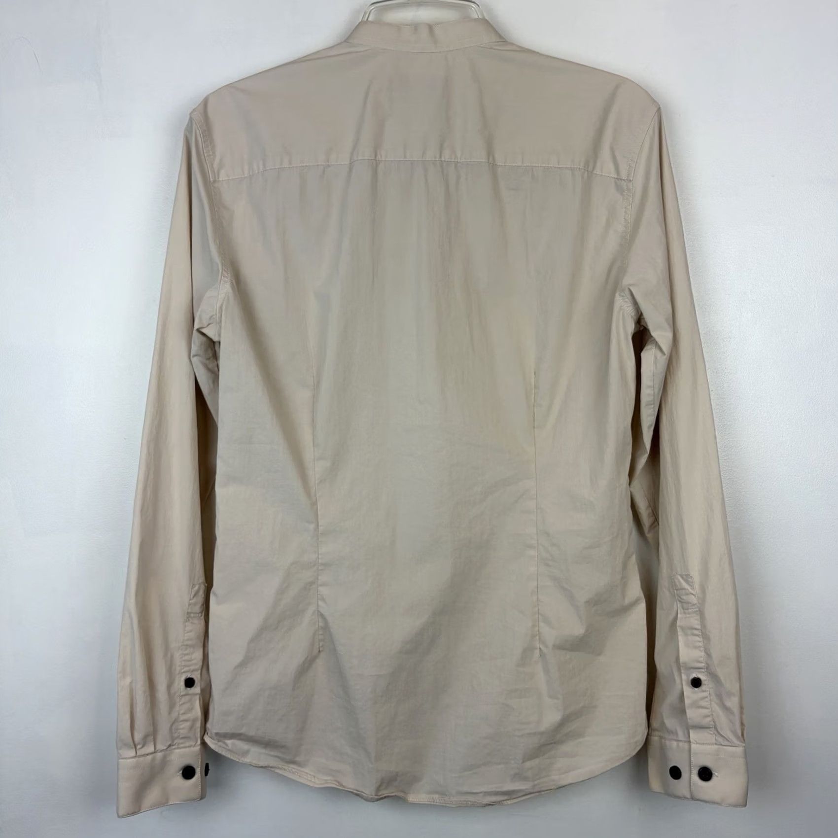 Vintage Father Sons Button-Up Shirt Mens M Beige Stretch Slim Fit Mission Collar Shirt Size US M / EU 48-50 / 2 - 2 Thumbnail