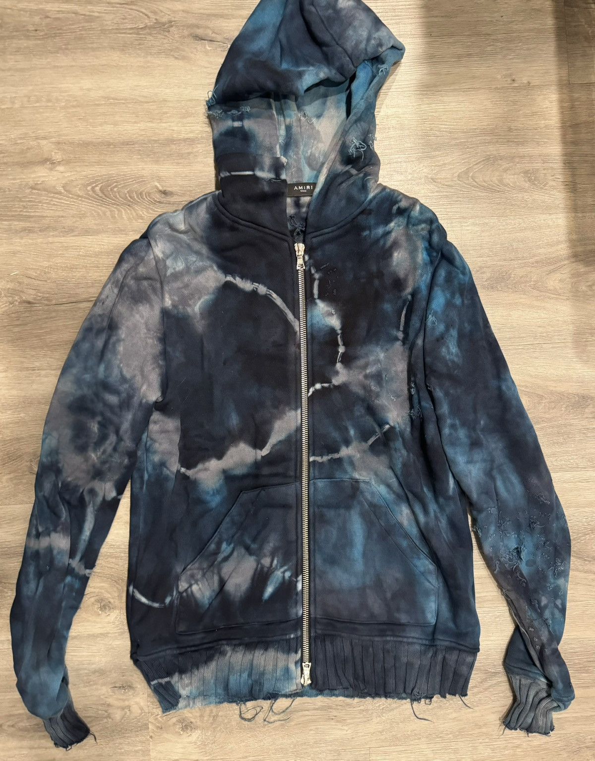 Image of Amiri Shotgun Zip Hoodie in Tie Dye, Men's (Size Small)