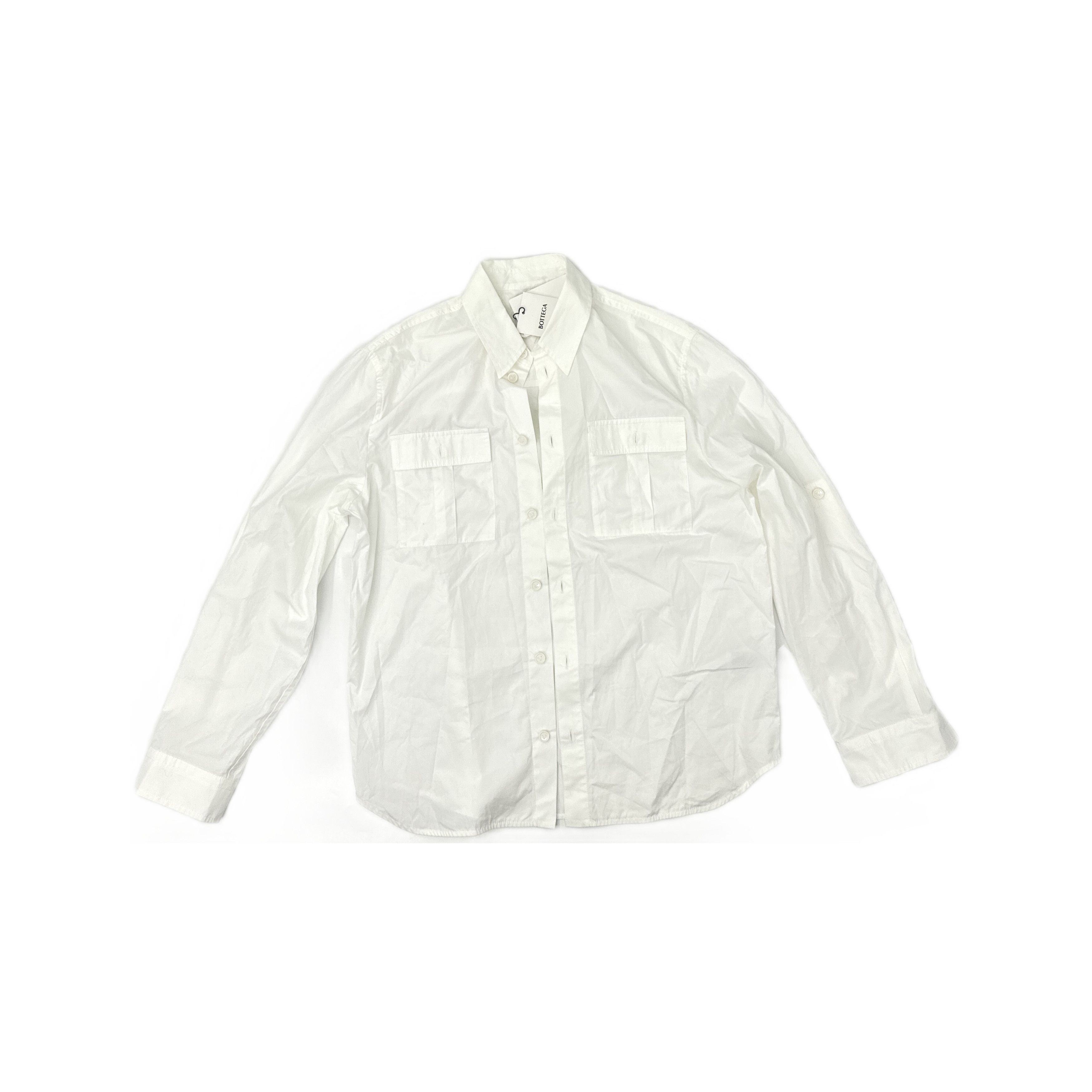 Bottega Veneta Bottega Veneta White Cotton Button Up Shirt Size 52 Size US L / EU 52-54 / 3 - 1 Thumbnail