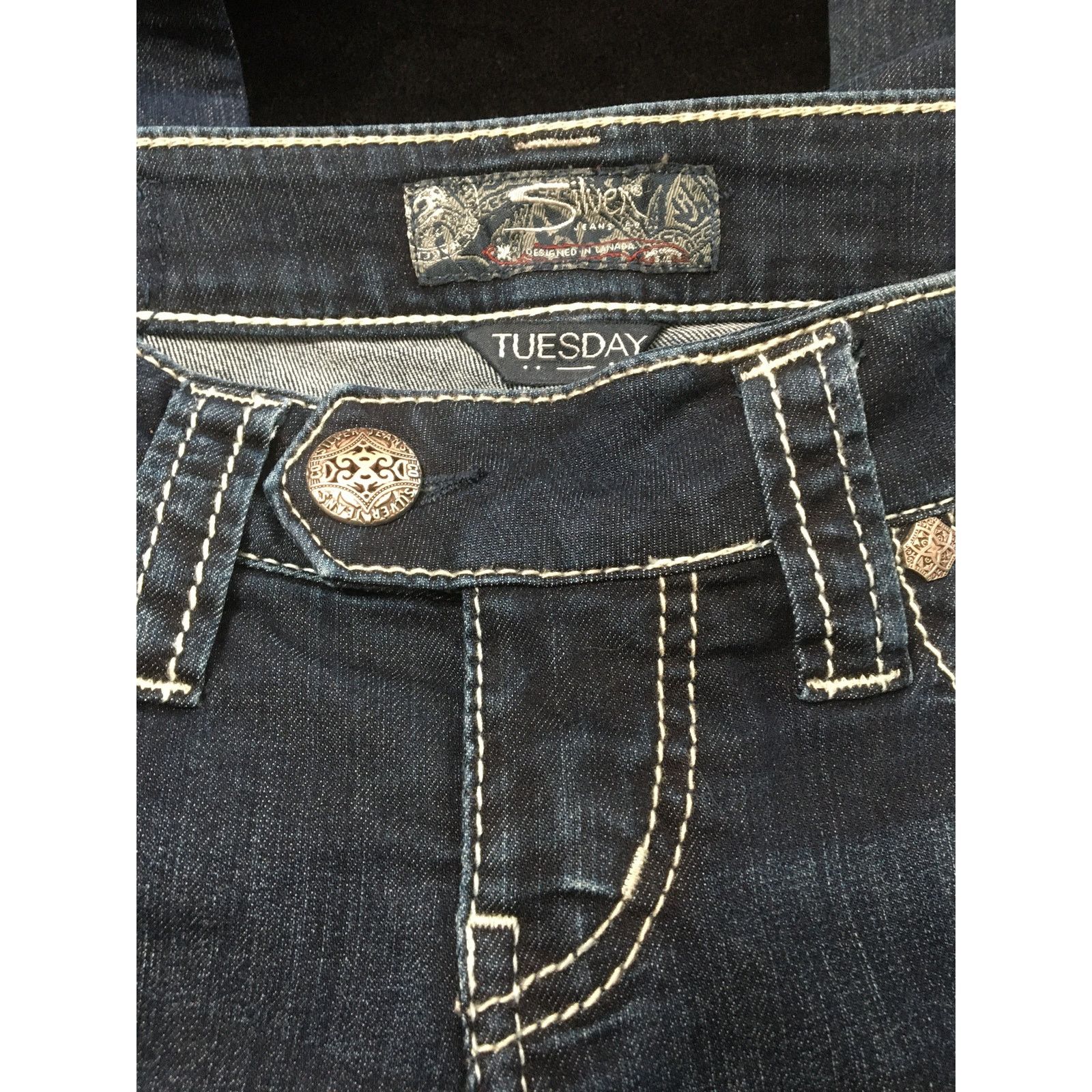 Other Silver jeans Company 25/33 Tuesday Boot Cut Jean Embroidered Size 25" / US 0 / IT 36 - 3 Thumbnail