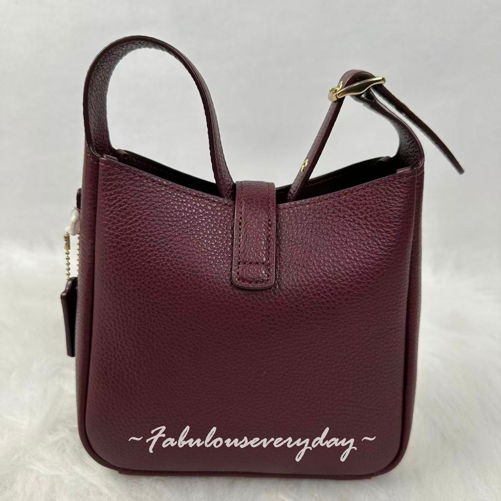 Coach Coach Hadley Mini xbody Leather CAL60 Gold/Dark Wine Merlot Size ONE SIZE - 3 Thumbnail