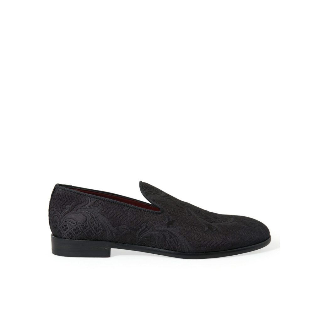 Dolce & Gabbana Dolce & Gabbana Elegant Black Brocade Dress Loafers Size US 7.5 / EU 40-41 - 1 Thumbnail