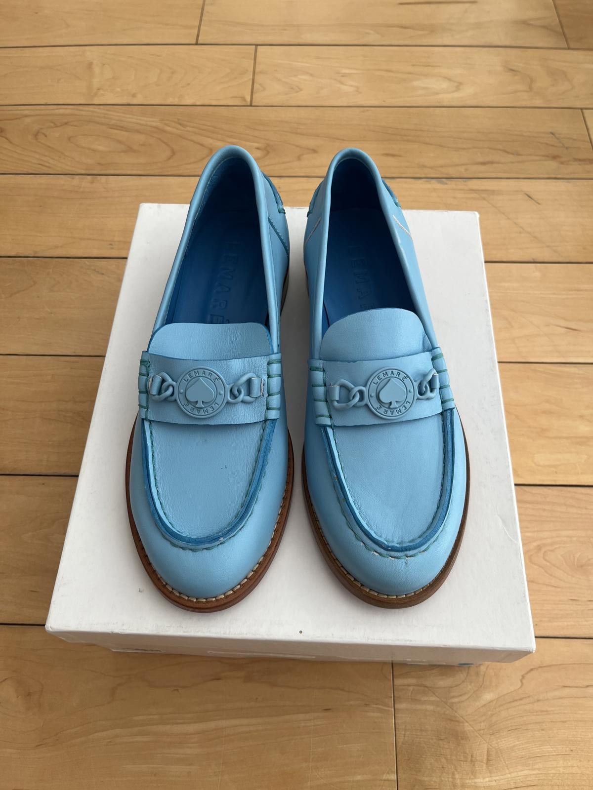 Other Lemare Baby Blue Penny Loafers Size US 7 / IT 37 - 1 Thumbnail