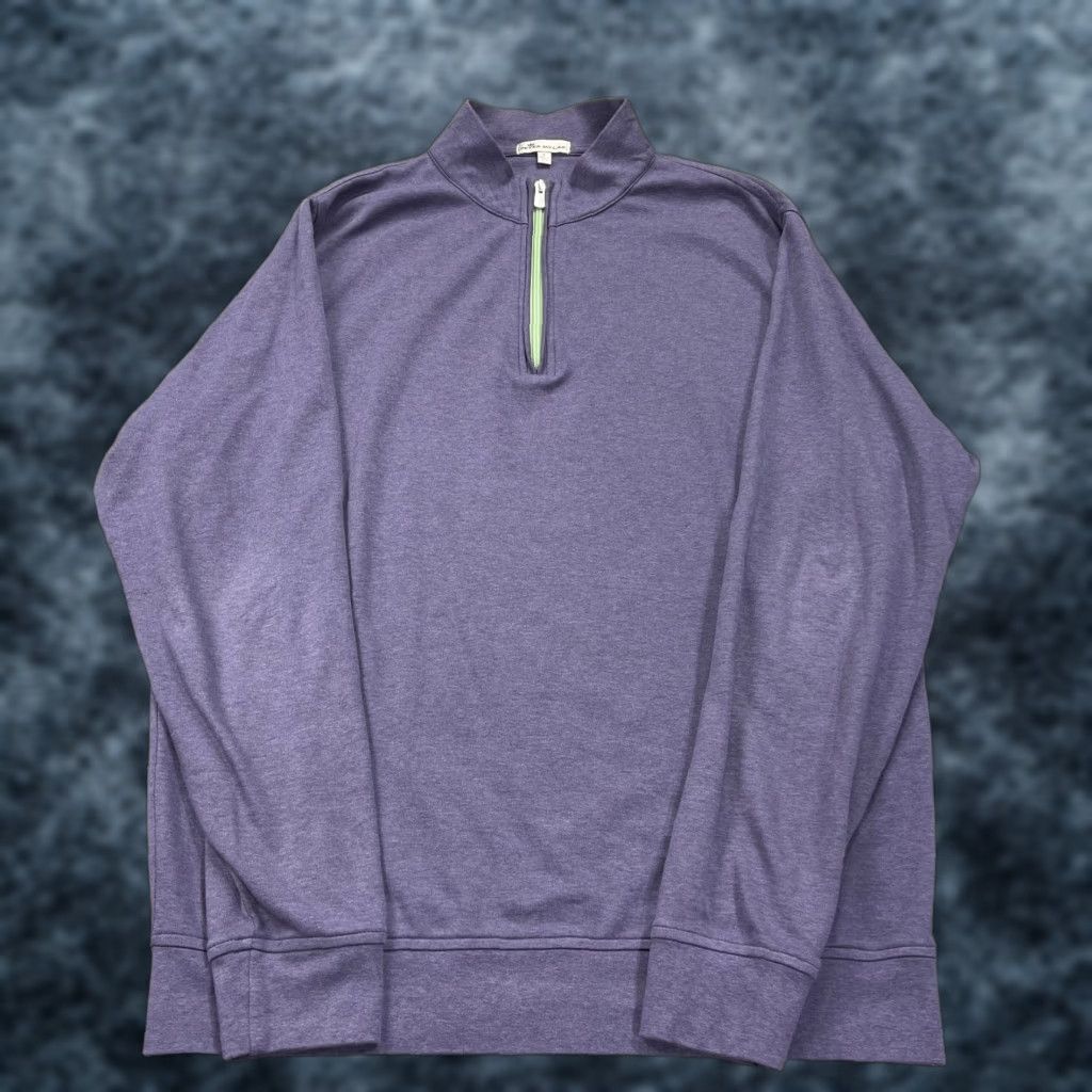 Peter Millar Peter Millar Sweater Mens Large Purple Golf 100% Cotton Interlock 1/4 Zip Size US L / EU 52-54 / 3 - 1 Thumbnail