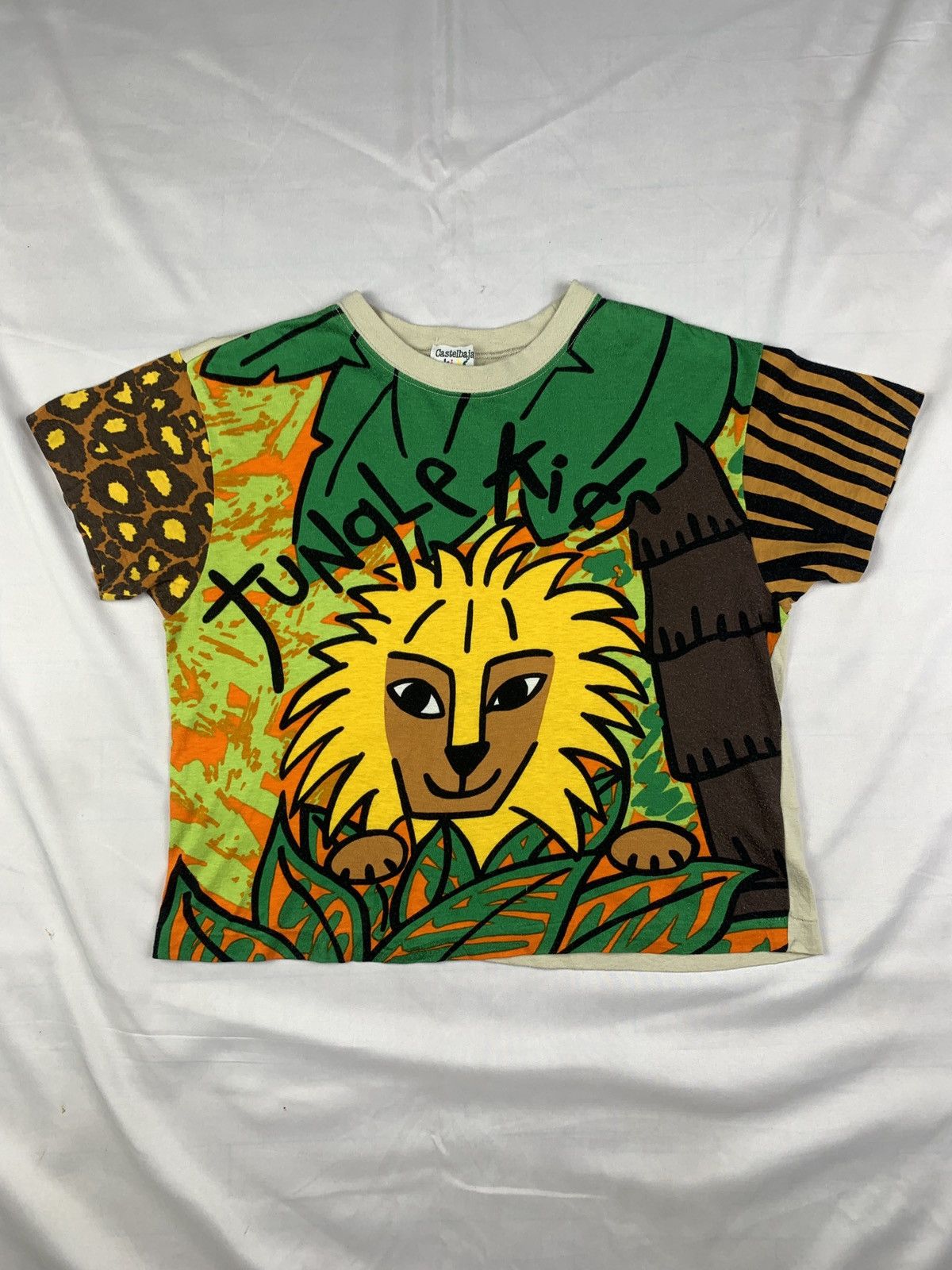 Jean Charles De Castelbajac 2000s Jean Charles de Castelbajac Lion Jungle Kids Baby Tee Size S / US 4 / IT 40 - 1 Thumbnail