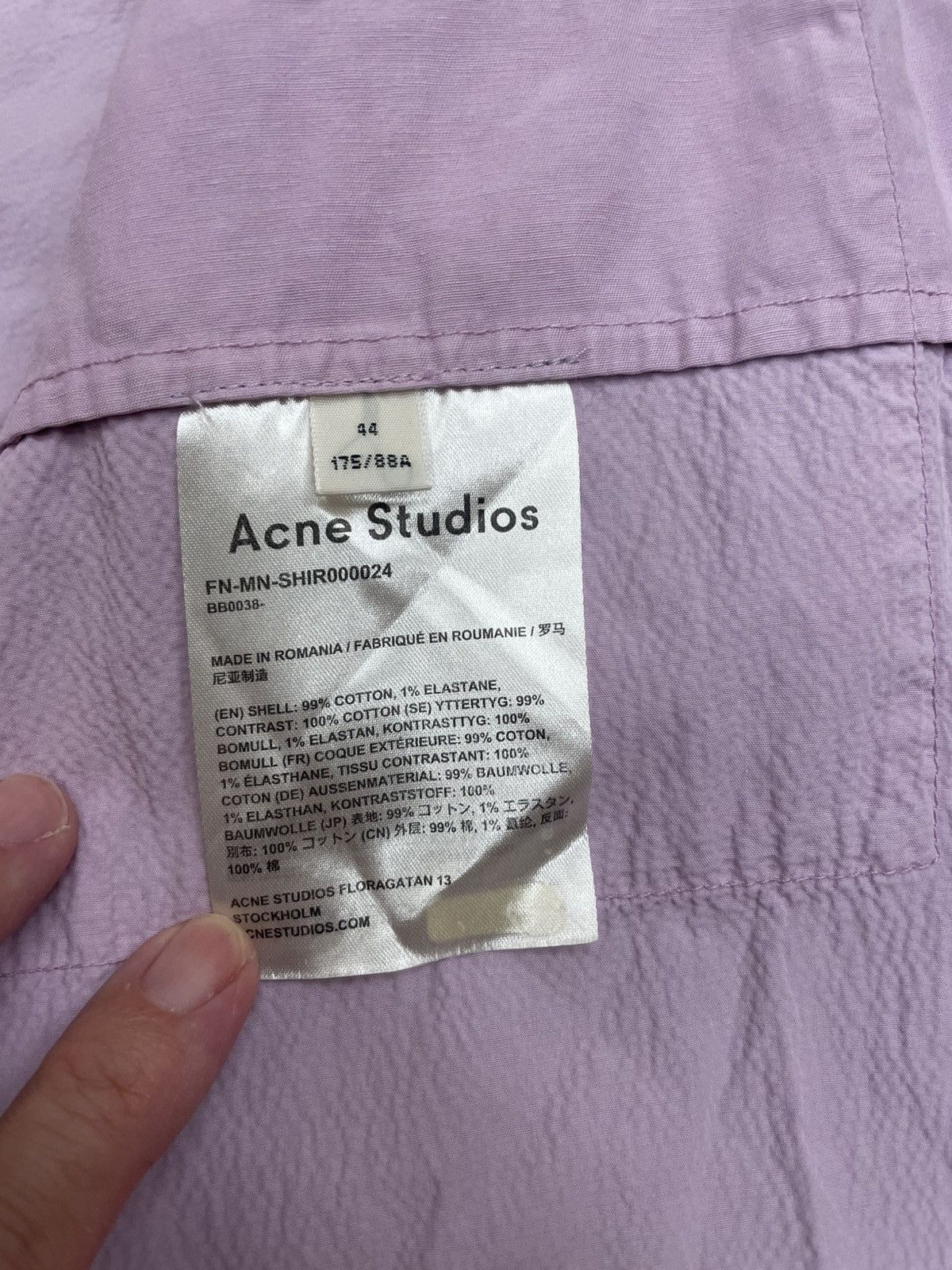Acne Studios Acne Studios Lilac Button Up Long Sleeve Shirt Size US S / EU 44-46 / 1 - 7 Thumbnail