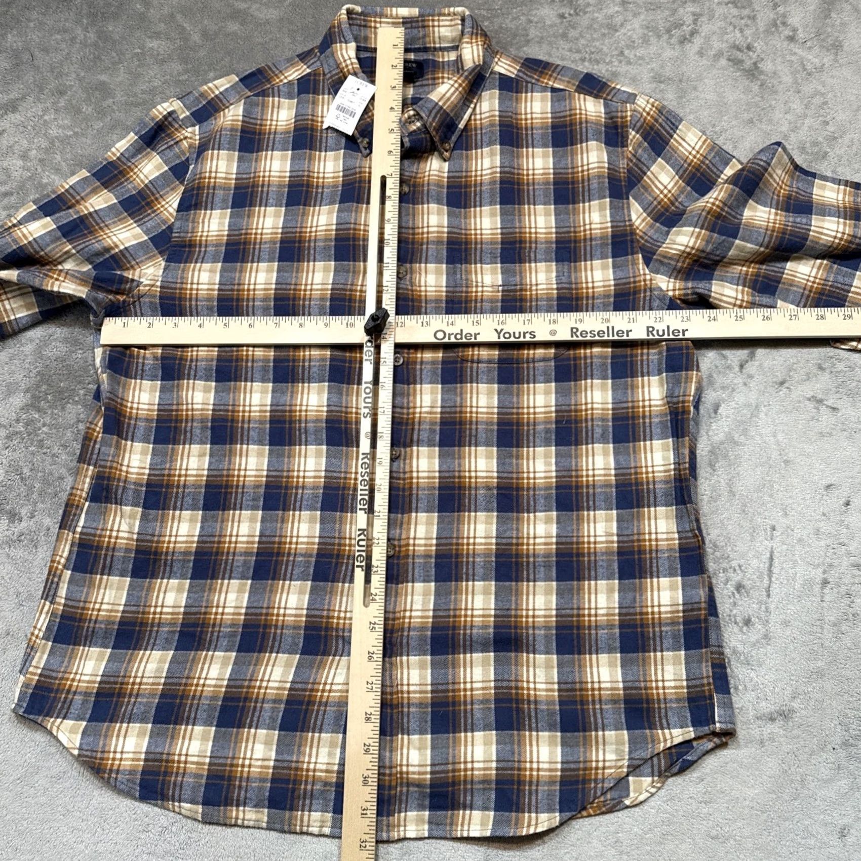 J.Crew J.CREW Brushed Twill Shirt Mens XL Plaid Button-Up Oxford Long Sleeve Casual Workwear Travel Multicolor Chest 48in Regular Fit Pocket Buttons Size US XL / EU 56 / 4 - 4 Thumbnail