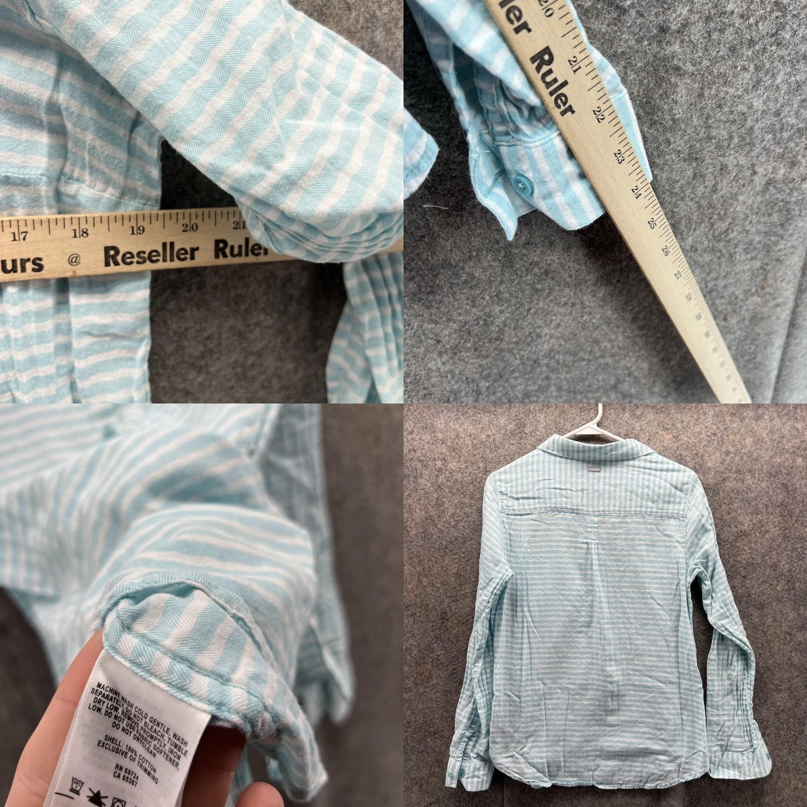 Vintage Columbia Shirt Women Medium Blue Striped Button-Up Casual Preppy Long Sleeve Shirt Size M / US 6-8 / IT 42-44 - 8 Thumbnail