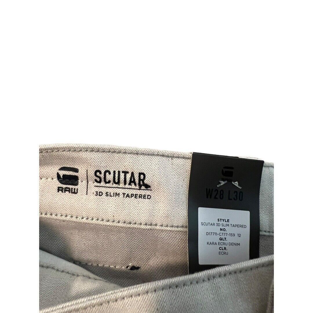 G-Star G-Star Raw Mens 3D Slim Tapered Kara Ecru Denim Size 28/30 Size US 28 / EU 44 - 3 Thumbnail