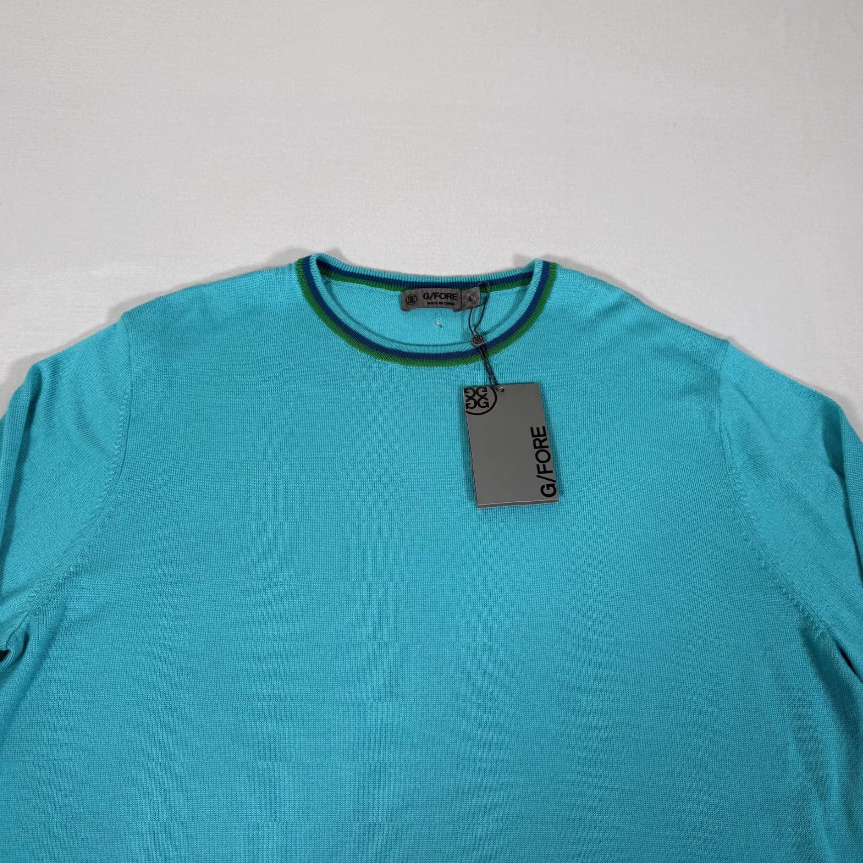 G/FORE G/FORE Men's Golf Sweater Large Blue Wool Crewneck Pullover Stretch Classic Size US L / EU 52-54 / 3 - 2 Thumbnail