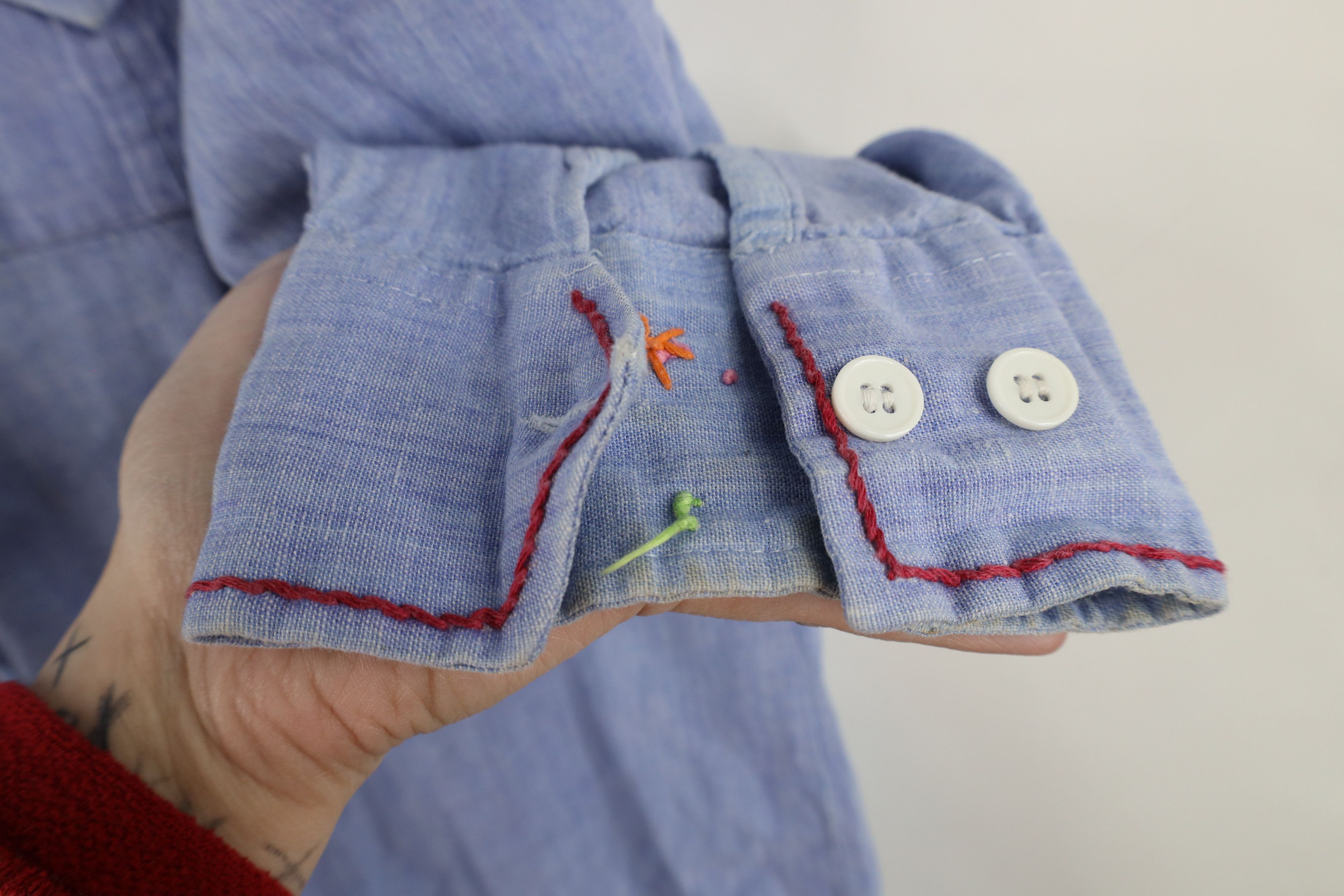 Vintage Vintage 70s Boho Chic Embroidered Military Button Shirt Size L / US 10 / IT 46 - 9 Thumbnail