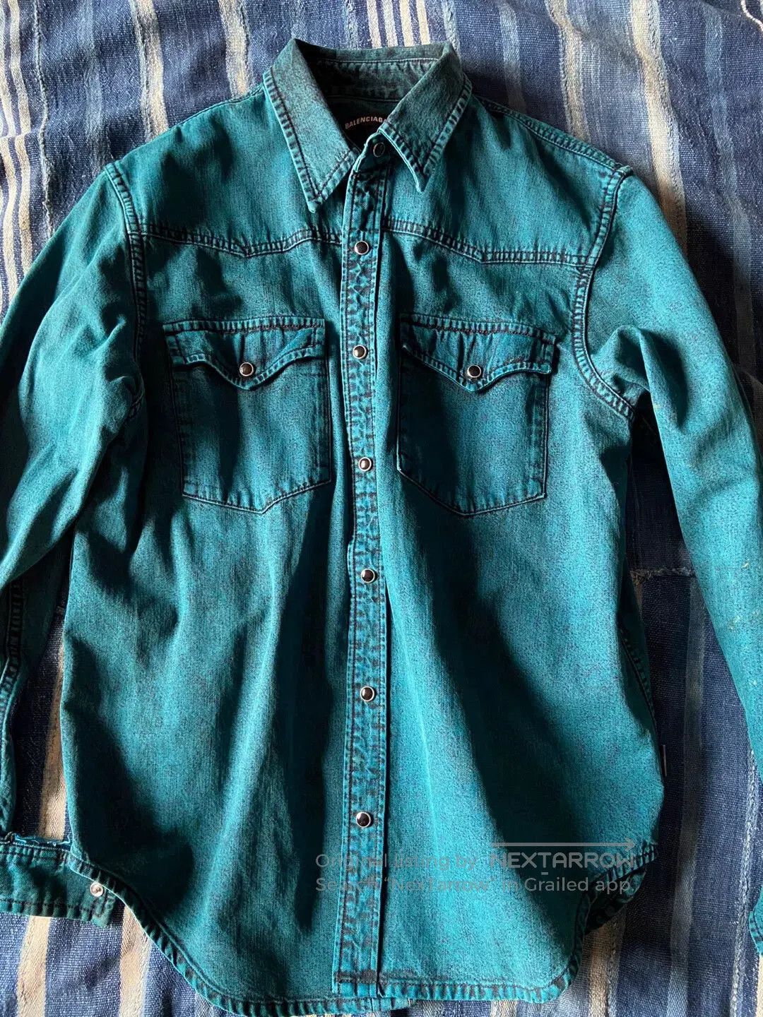 Balenciaga balenciaga denim shirt with destroyed cuffs. Size US M / EU 48-50 / 2 - 1 Thumbnail