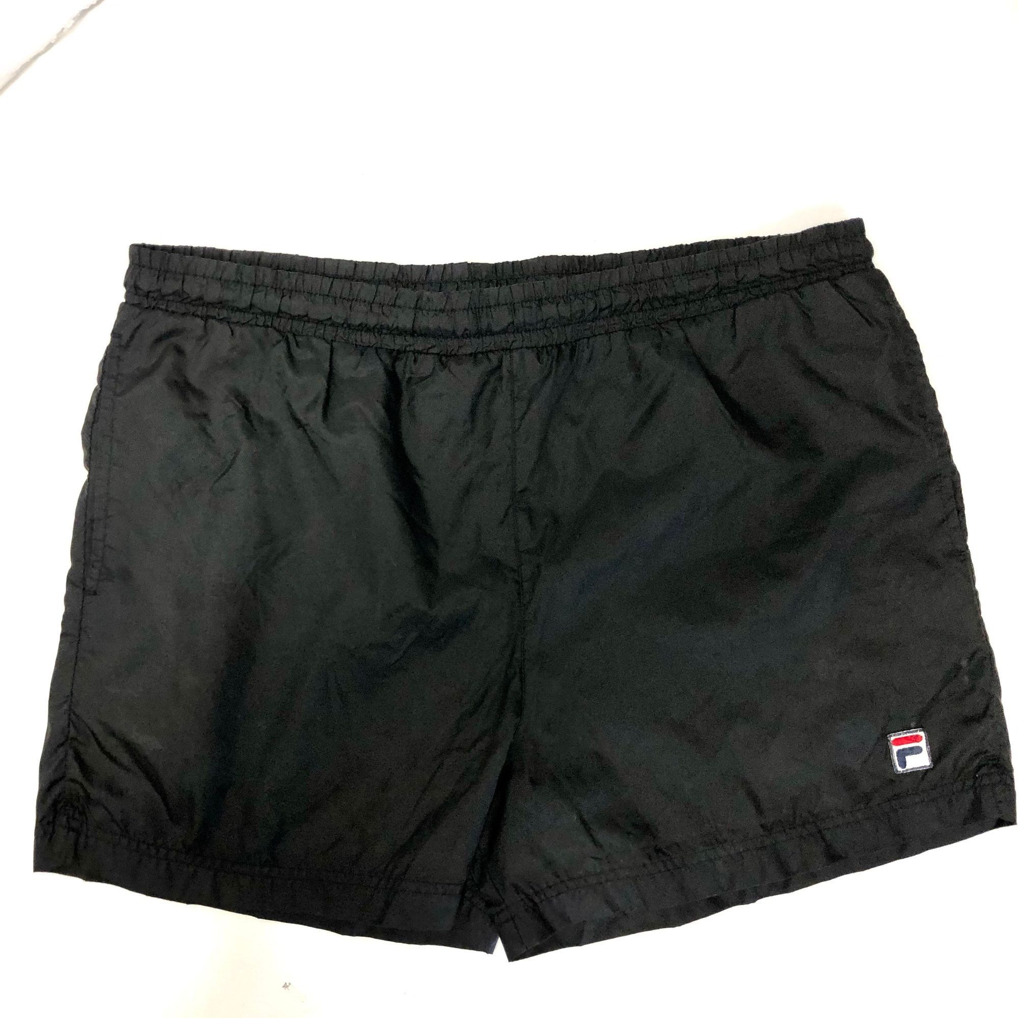 Fila Vtg FILA Logo Black Nylon Running TRACK Workout Shorts Size US 37 - 6 Thumbnail
