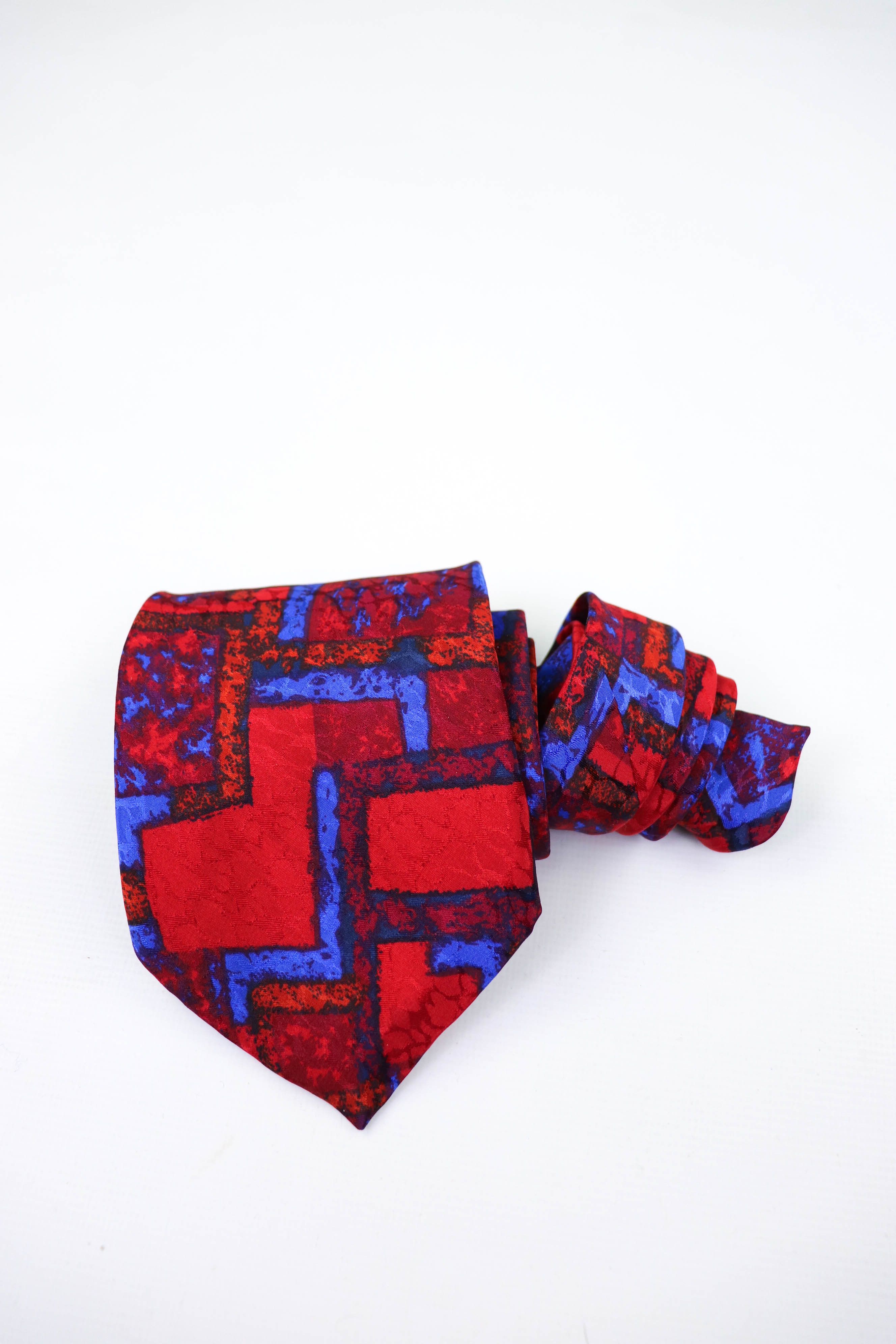 Designer Vintage Paco Rabanne Paris Abstract Graphics Silk Tie Size ONE SIZE - 3 Thumbnail