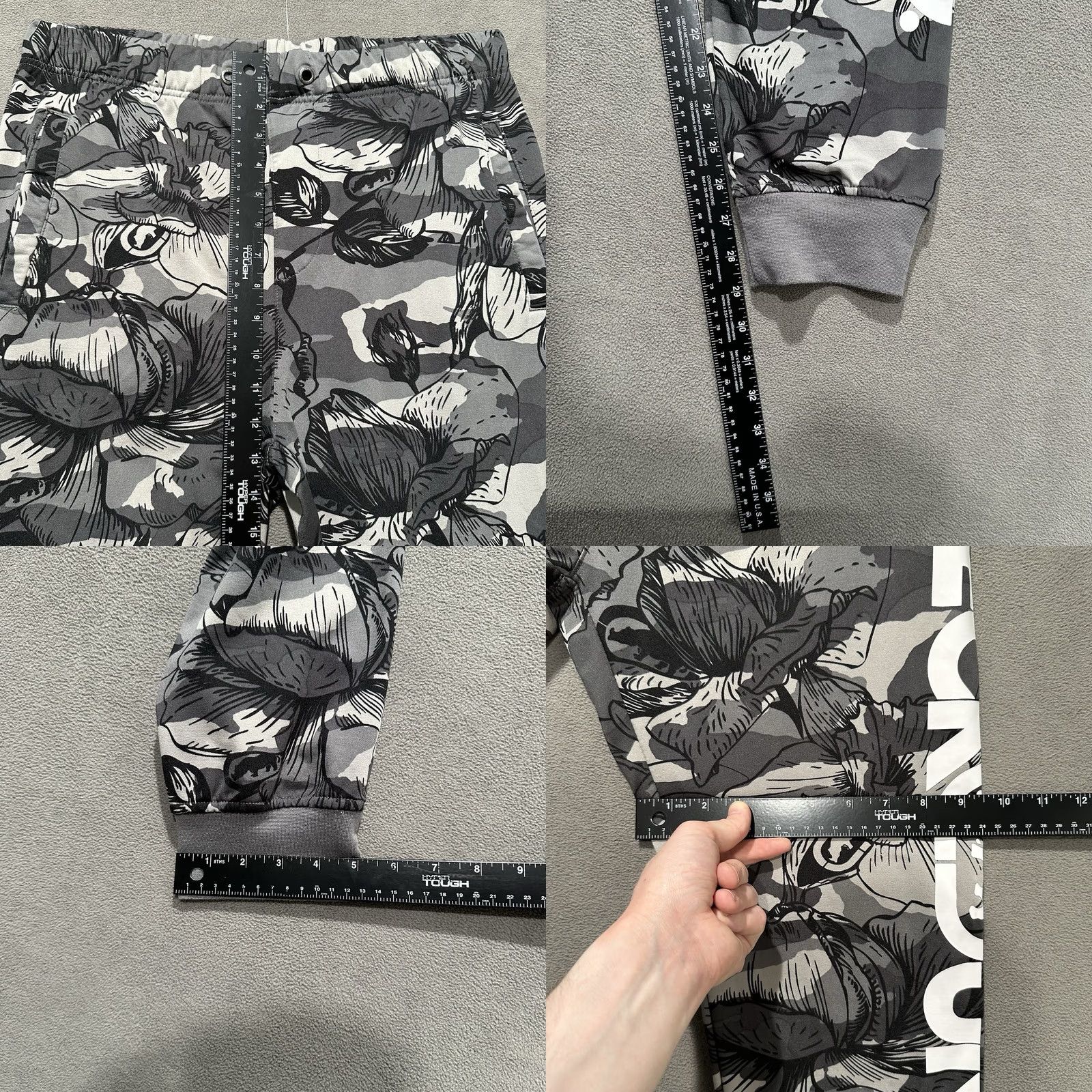 Ecko Unltd. Ecko Unltd. Pants Mens Medium Gray Floral Camouflage Jogger Sweatpants GUC Size US 31 - 9 Thumbnail