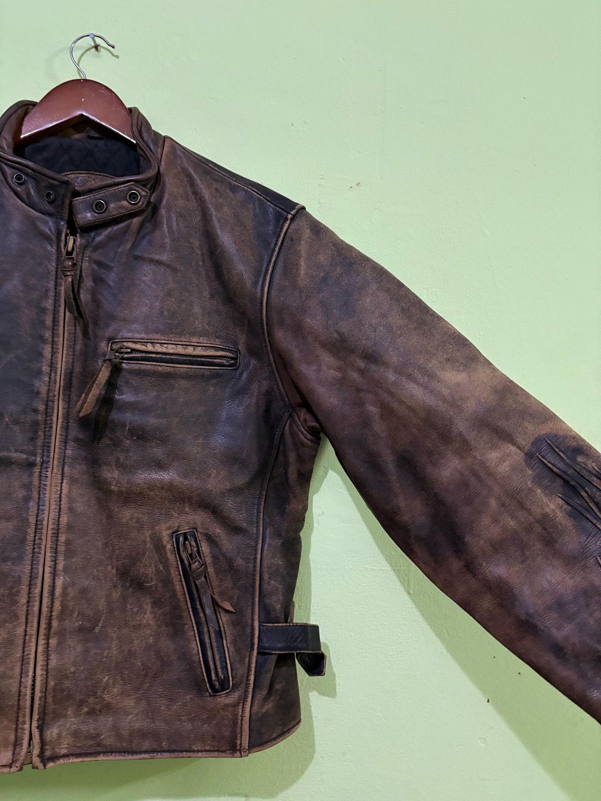 Other Real Leather Cafe Racer Jacket Biker Jacket Flame Stlye Size US L / EU 52-54 / 3 - 3 Thumbnail