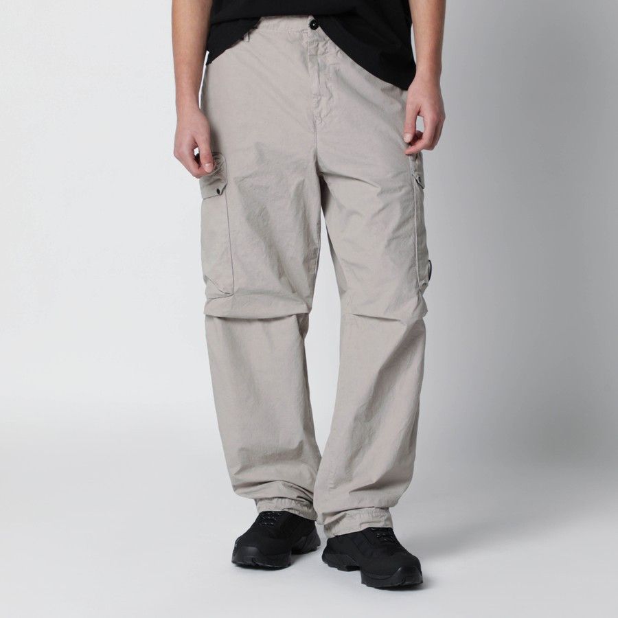 o1d2blof0226 Cotton Cargo Trousers in Gray