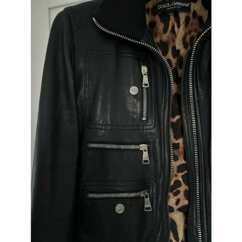 Dolce & Gabbana Dolce & Gabbana Black Leather Jacket - IT38 / XS Size XS / US 0-2 / IT 36-38 - 5 Thumbnail