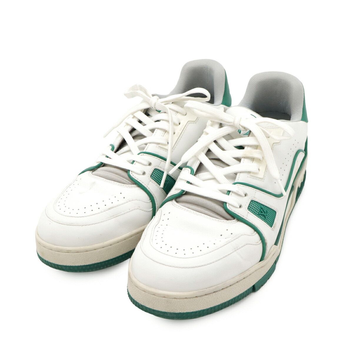 Louis Vuitton Louis Vuitton Lv Trainer Leather Sneakers Leather Shoes 1Abfau in Green, Men's